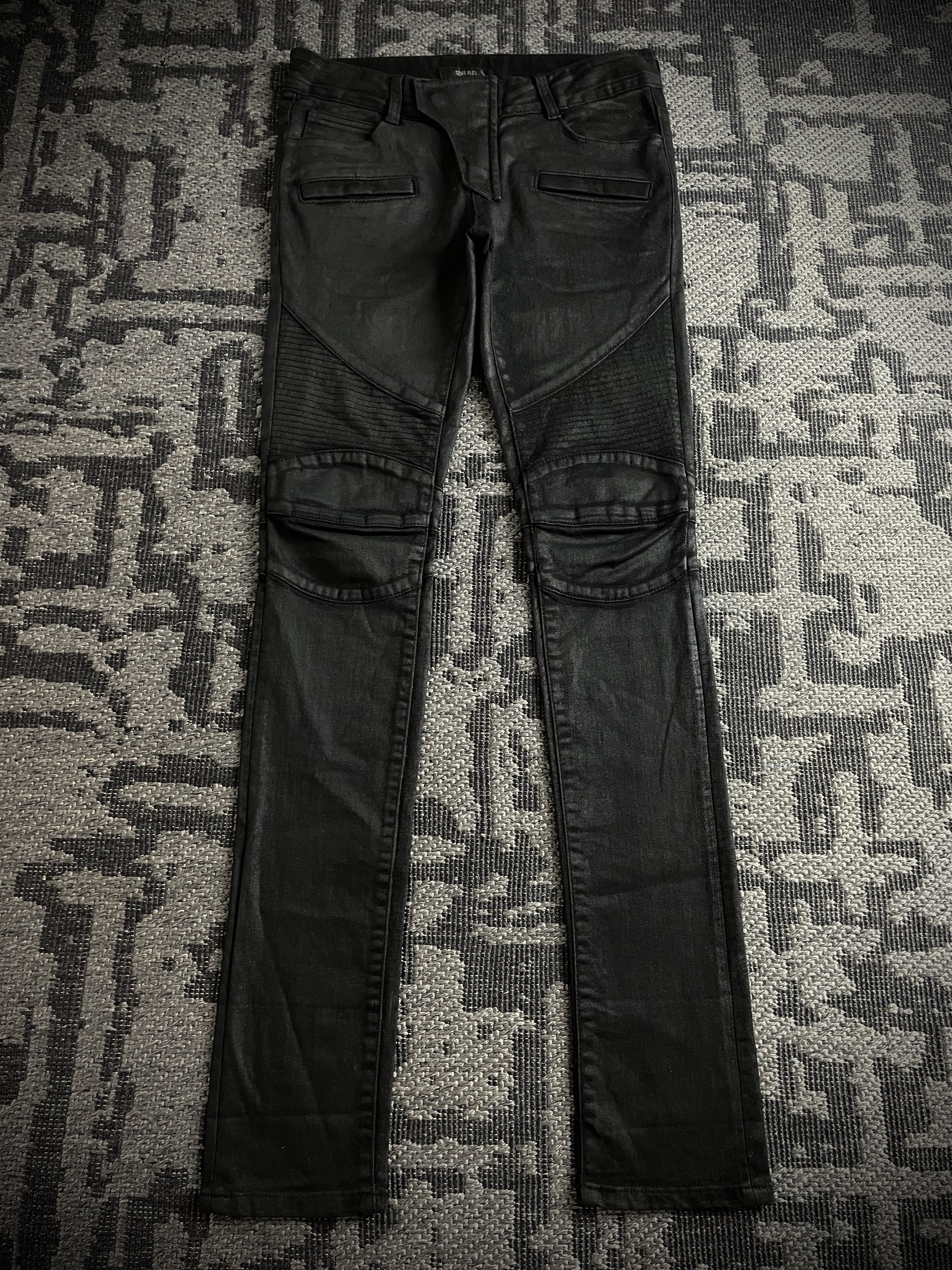 Other GENIE BLEU Japanese Waxed Skinny Biker Jeans Size US 31 - 4 Thumbnail