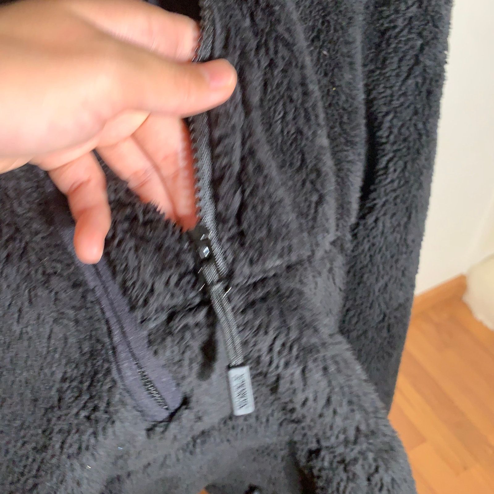 Pink PINK Women's Black Fuzzy Fleece 1/2 Zip Sweatshirt SIze S Size S / US 4 / IT 40 - 8 Thumbnail