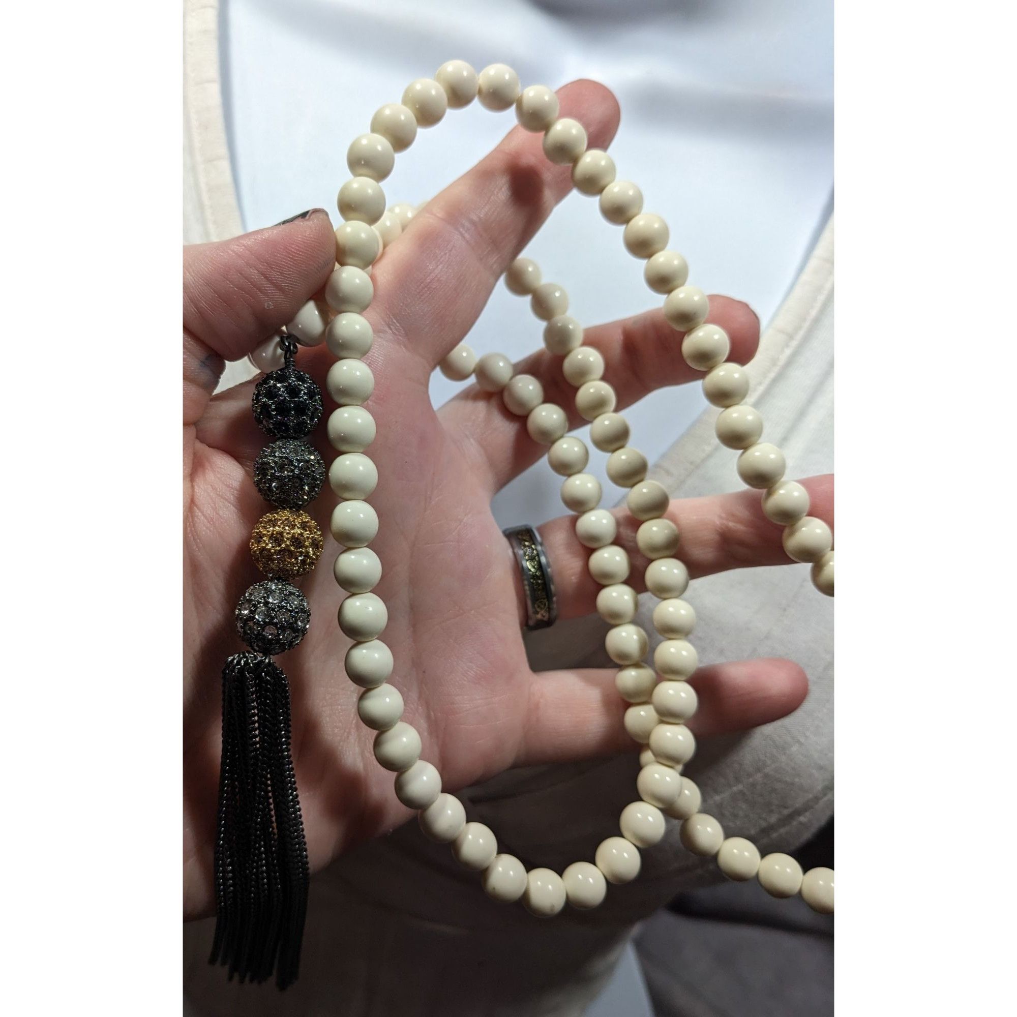 Other Boho Chic Stone Beaded Necklace With Metallic Rhinestone Bea Size ONE SIZE - 7 Thumbnail