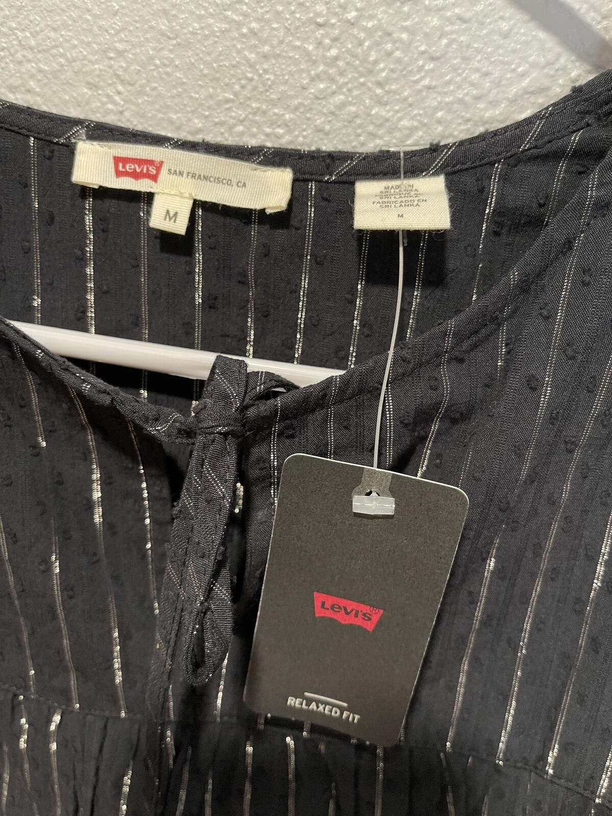 Levi's Levi's Women's Long Sleeve Black Metallic Stripe Blouse Size Size M / US 6-8 / IT 42-44 - 4 Thumbnail