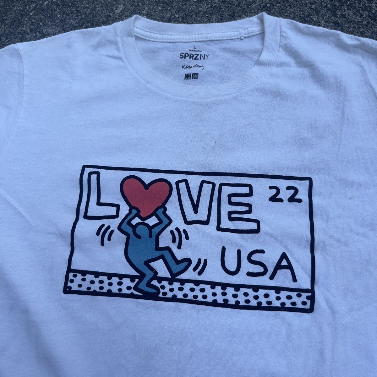 Keith Haring × Uniqlo × Vintage Vintage UNIQLO KEITH HARING LOVE Shirt Size US L / EU 52-54 / 3 - 2 Thumbnail