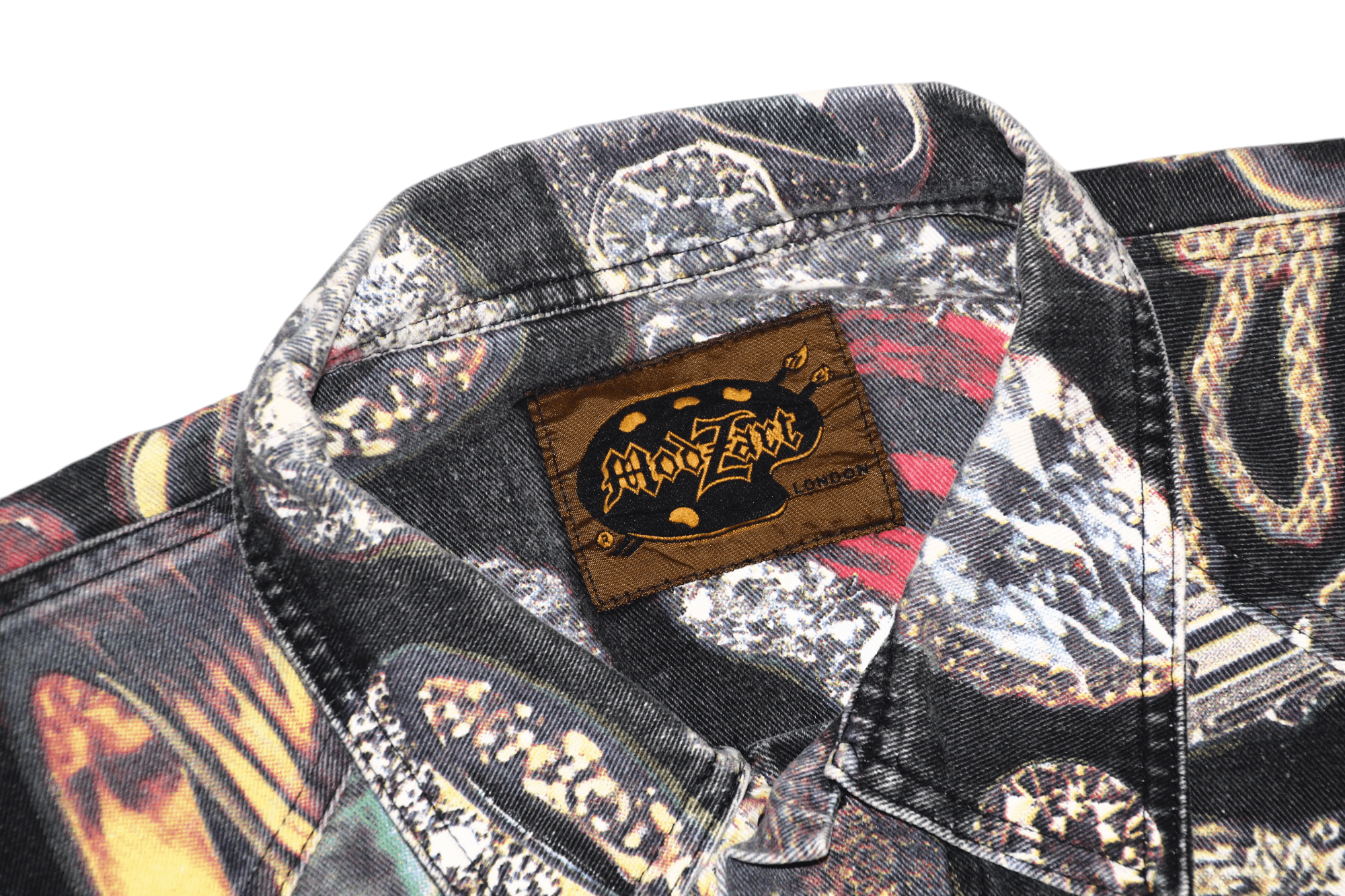 Vintage 90's ModzArt London Gems artwork cropped design denim jacket Size M / US 6-8 / IT 42-44 - 3 Thumbnail