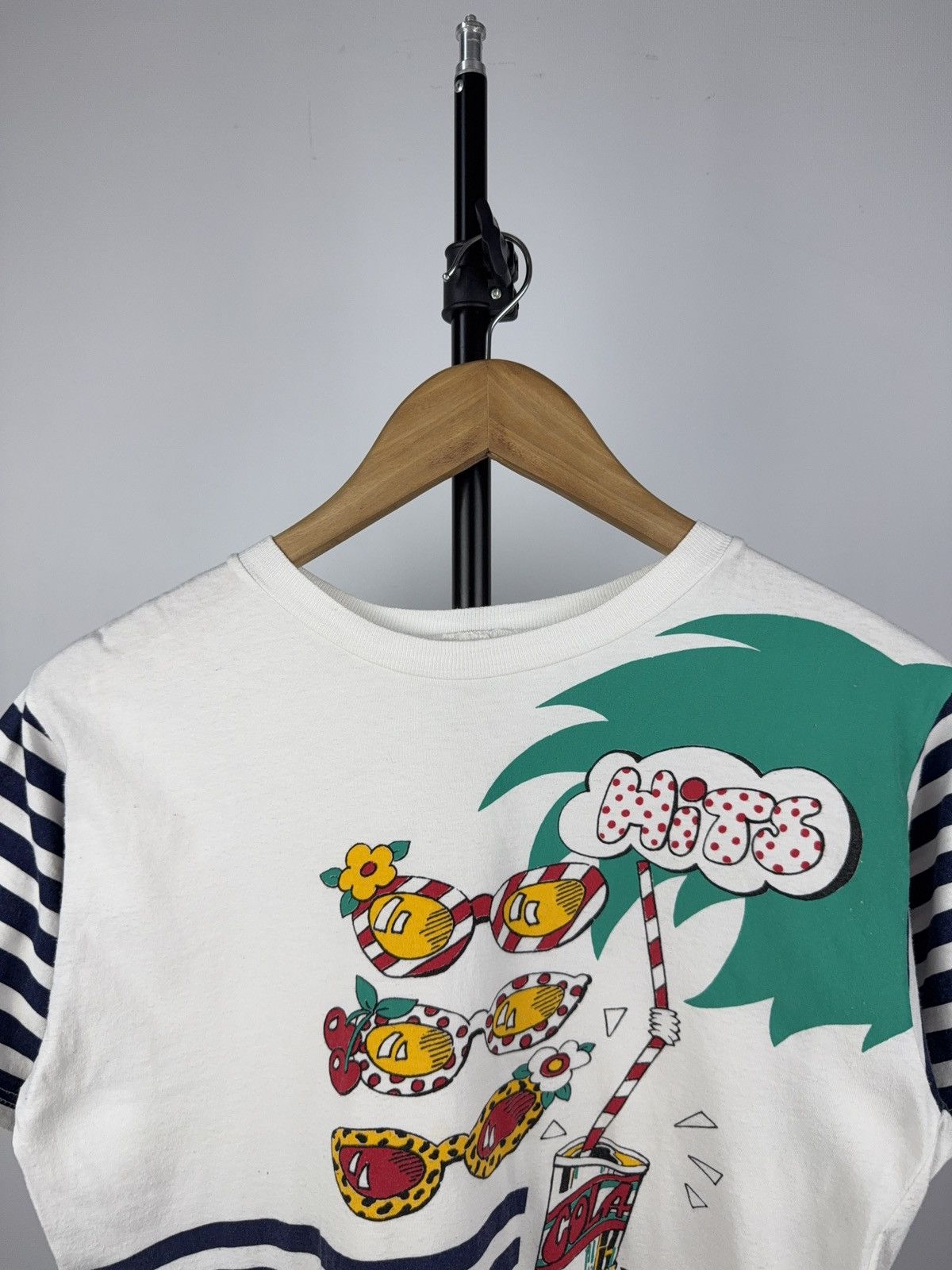 Coca Cola × Vintage Vintage Striped Pop Art Cola Tee 80s Hits Graphic Shirt Size US S / EU 44-46 / 1 - 2 Thumbnail