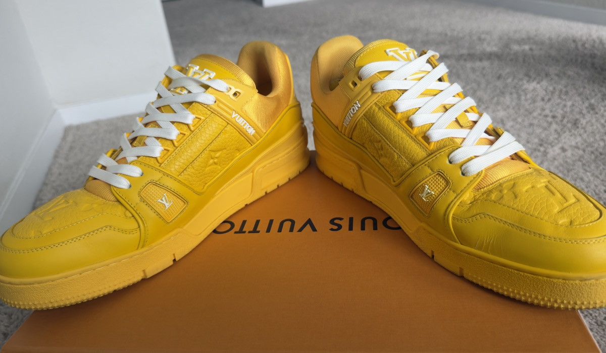 Louis Vuitton Louis Vuitton Yellow Embossed Monogram Trainer Size US 10 / EU 43 - 3 Thumbnail