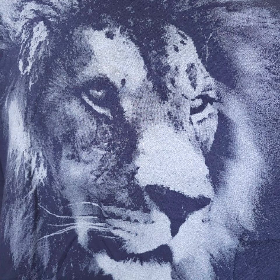 Delta Delta Lion T Shirt Mens Size 3XL Blue Mega Print Animal Nature Tee Size US XXL / EU 58 / 5 - 3 Thumbnail