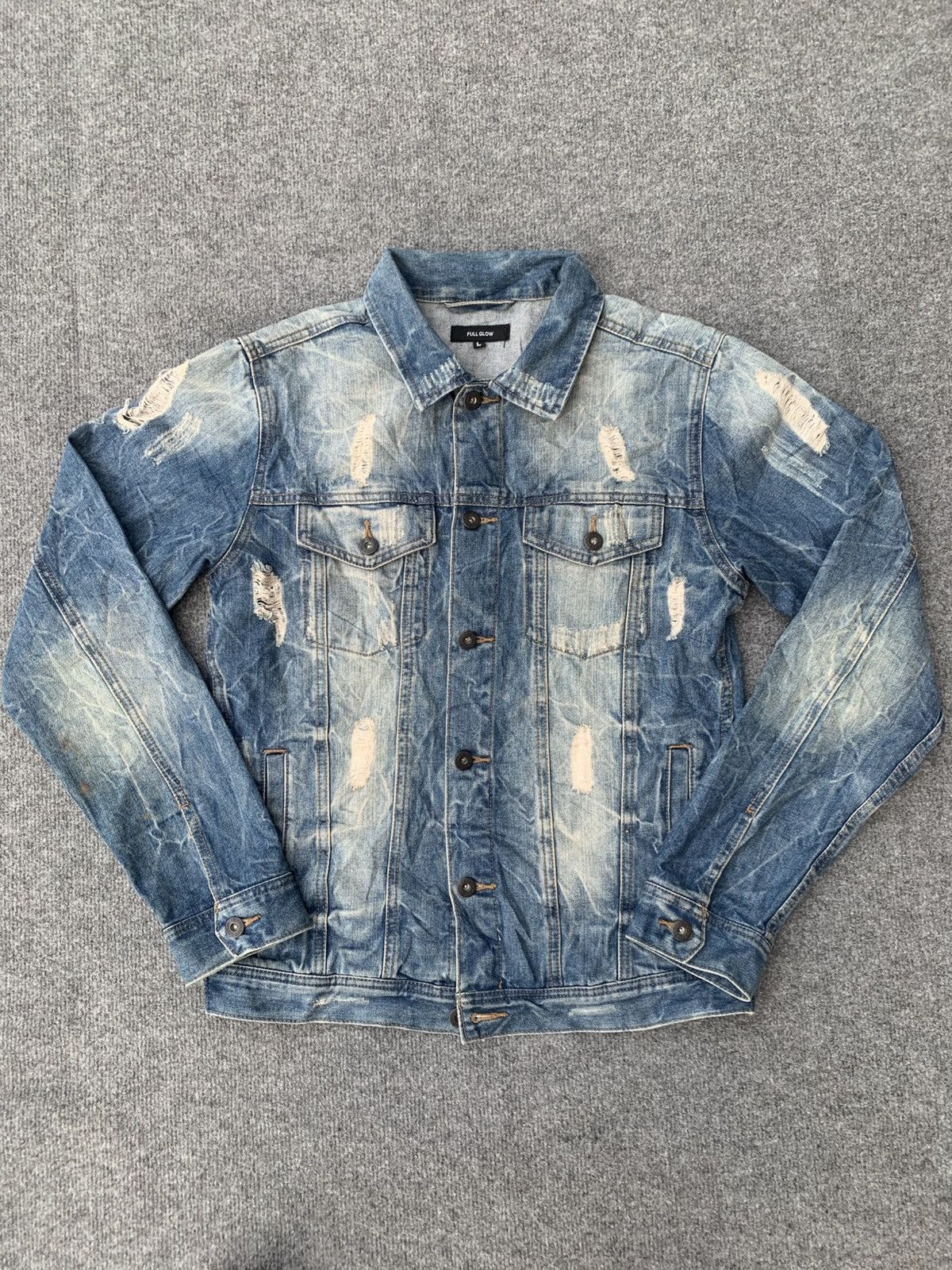 Japanese Brand Distressed Full Glow denim jacket. Size US L / EU 52-54 / 3 - 2 Thumbnail