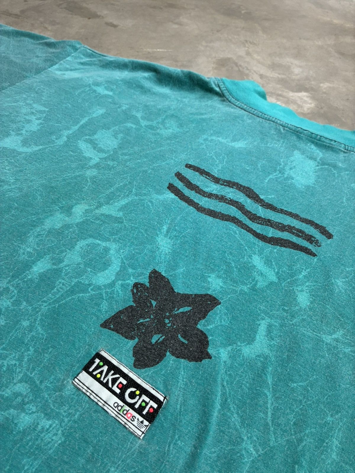 Adidas Vintage Adidas Take Off Ethnic Mineral Wash T Shirt Teal 90s Size US M / EU 48-50 / 2 - 4 Thumbnail
