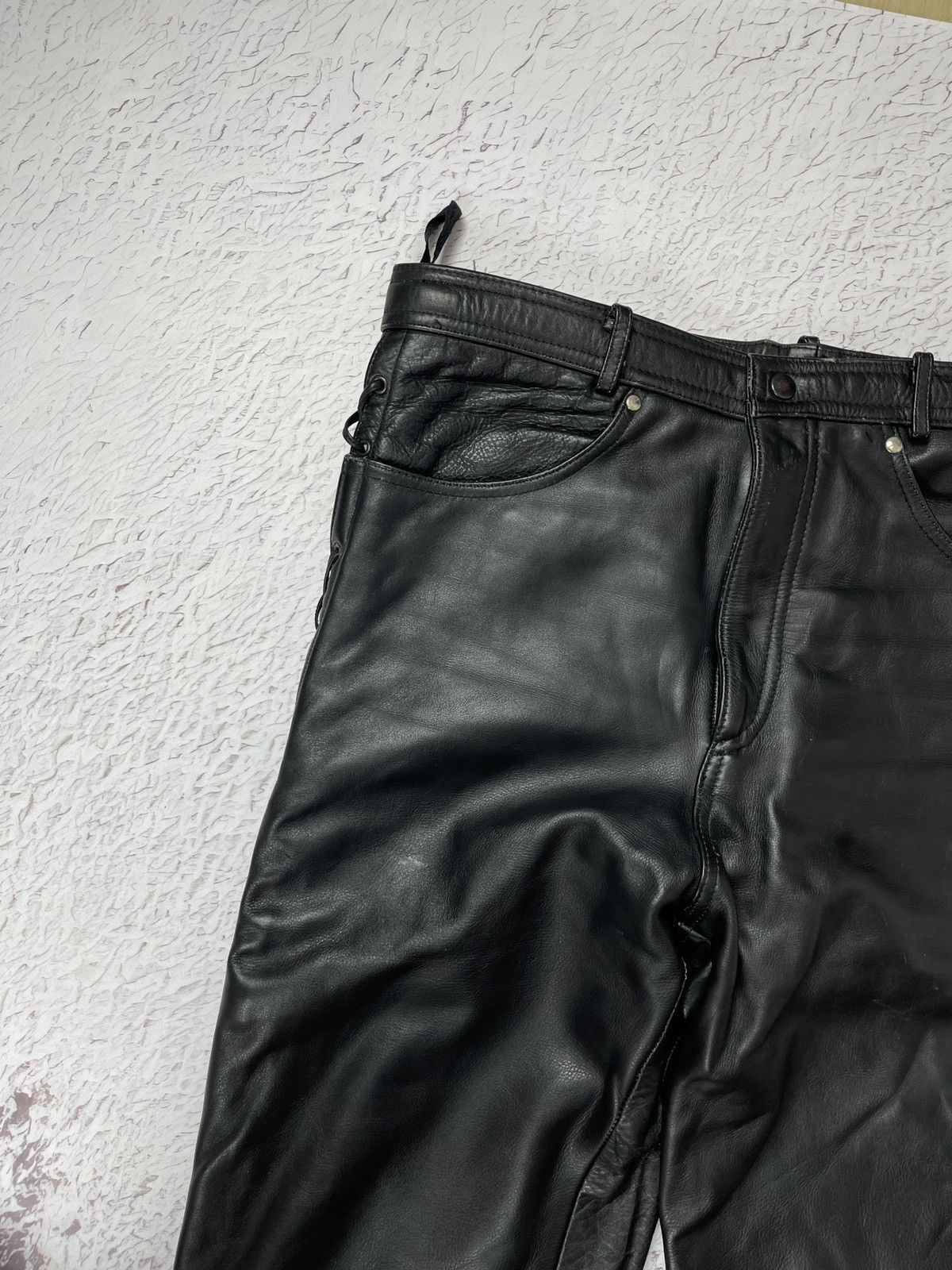 Leather Vintage Genuine Leather black motorcycle pants Versace style Size US 34 / EU 50 - 9 Thumbnail