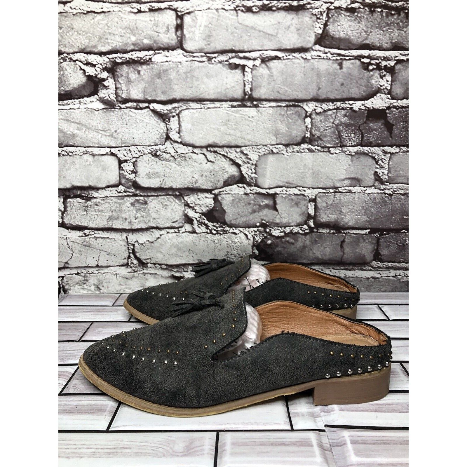 Other Mi.iM Suede Leather Studded Kiltie Loafer Slip On Mules Flat Size US 7.5 / IT 37.5 - 1 Thumbnail