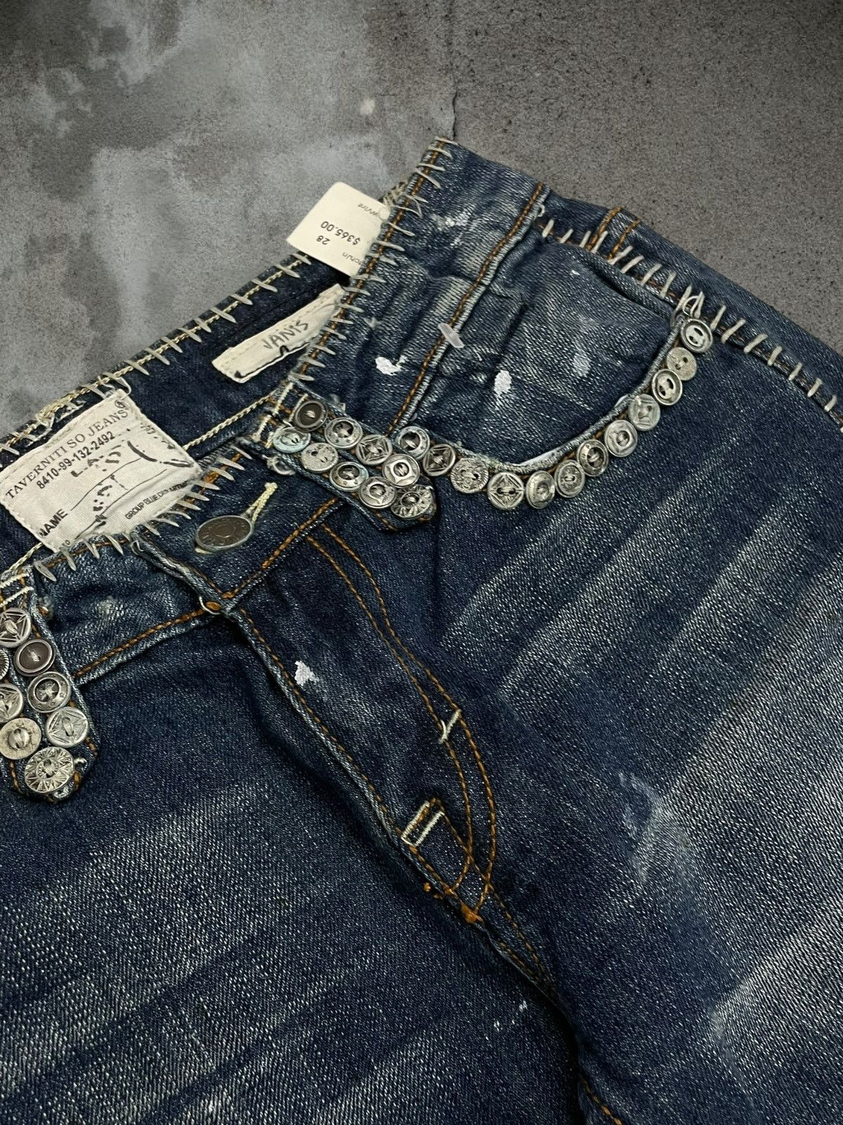 Designer Vintage Rare Og Designer Taverniti Scar Stitch Metal Denim Size US 28 / EU 44 - 9 Thumbnail