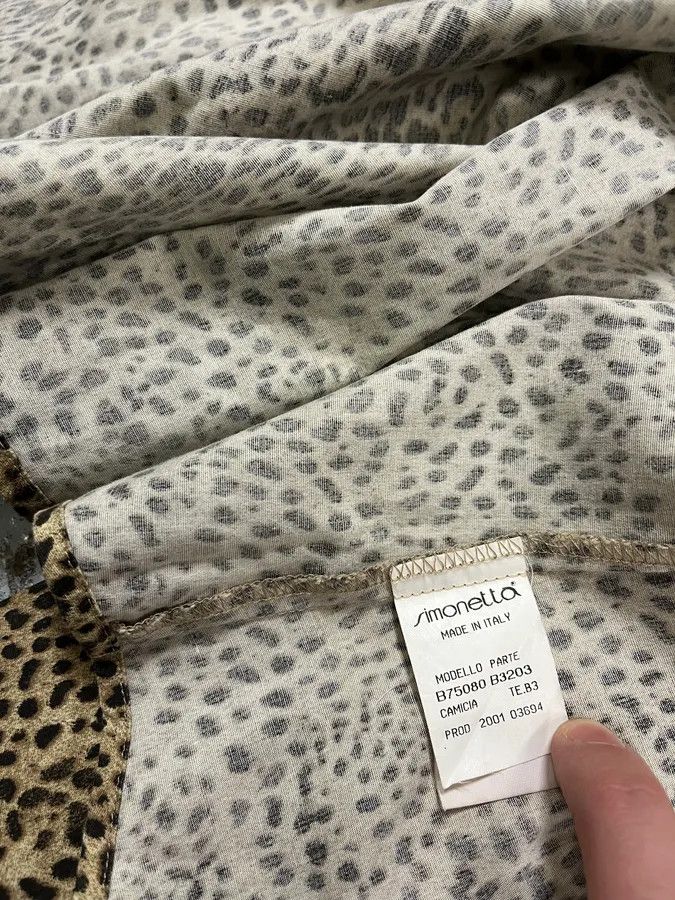 Roberto Cavalli 2000s Roberto Cavalli Beige & Black Leopard Shirt Size M / US 6-8 / IT 42-44 - 10 Thumbnail