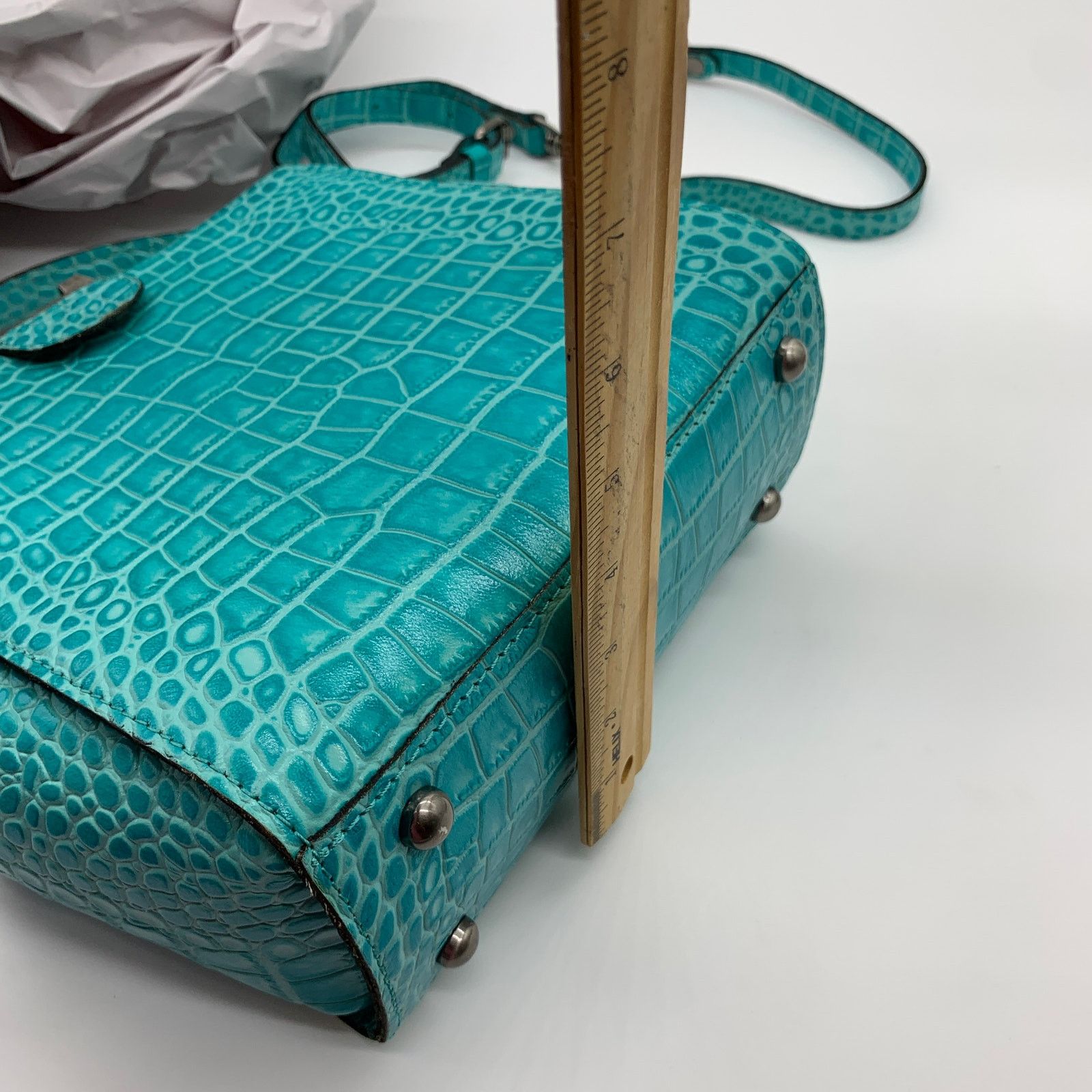 Other Patricia Nash Leather Purse Croc Embossed Blue Aqua Handbags Size ONE SIZE - 8 Thumbnail