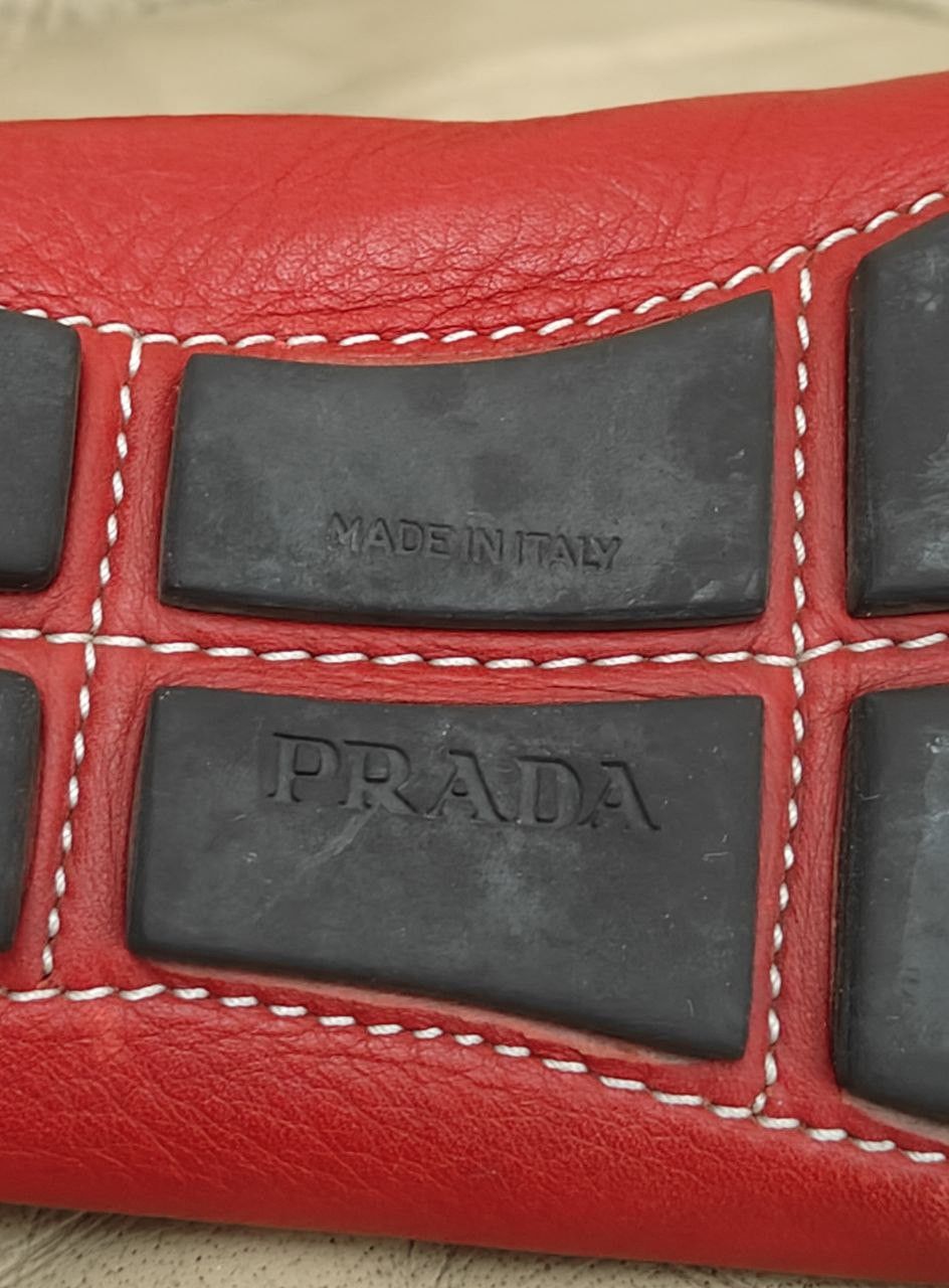 Prada Prada Red Leather Loafers Size US 5.5 / IT 35.5 - 10 Thumbnail