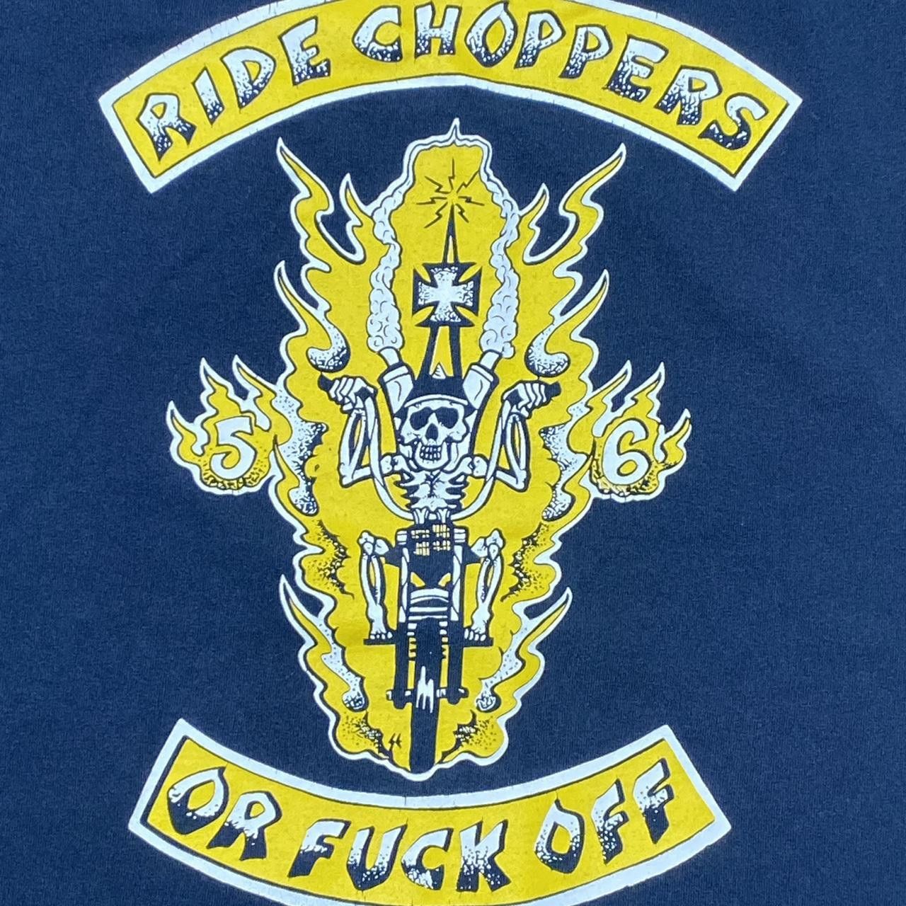 Gildan "Ride Choppers or F**k Off!" Black Y2K Biker Tee Size XL Size US XL / EU 56 / 4 - 3 Thumbnail