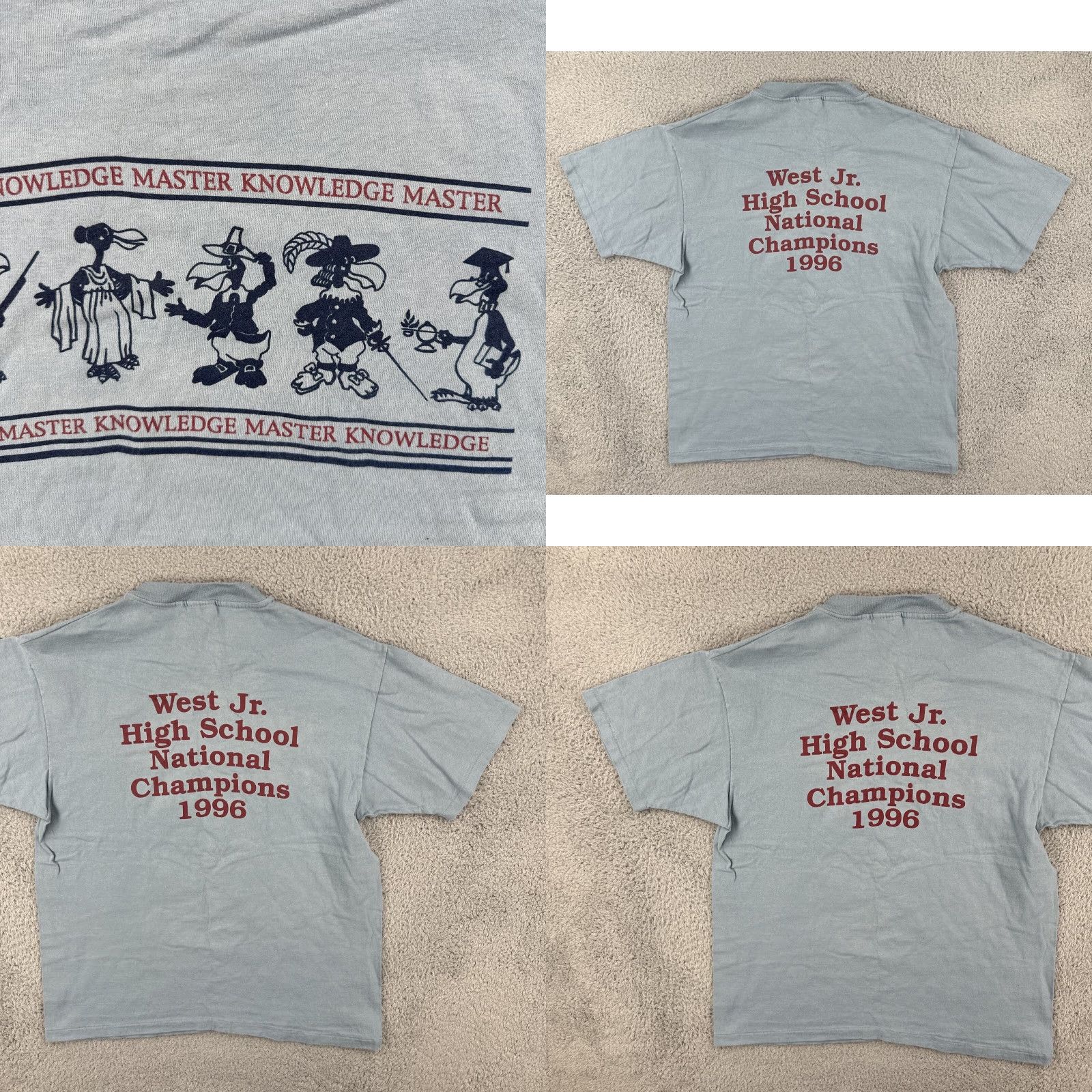 Hanes VINTAGE Hanes Beefy-T Blue L Short Sleeve T Shirt USA Made 90s 1996 National Champs Mens Size US L / EU 52-54 / 3 - 10 Thumbnail