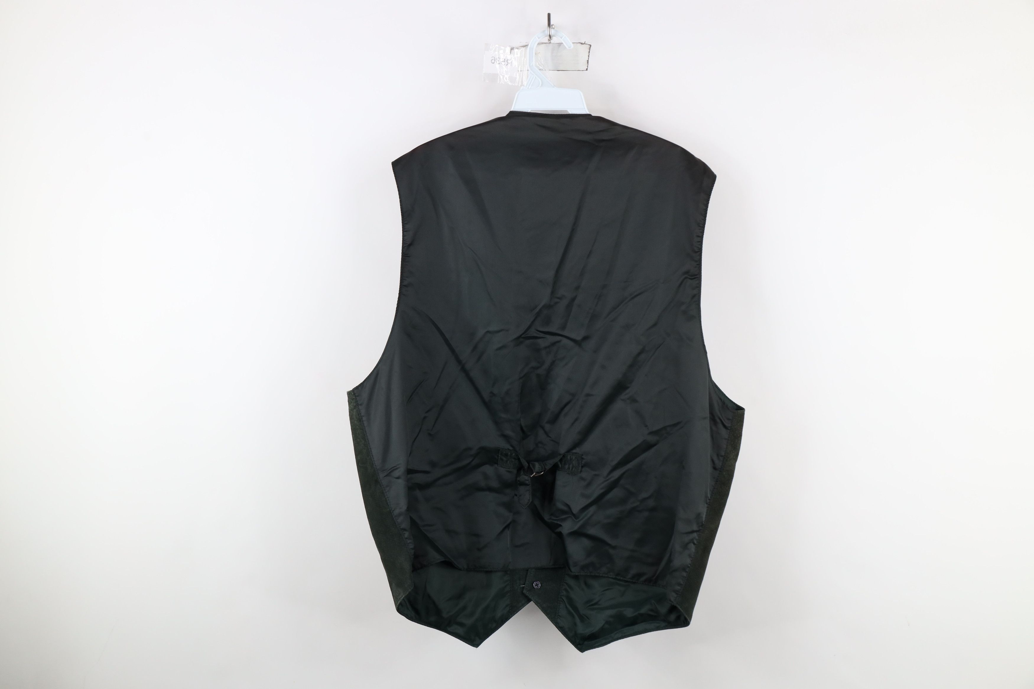 Vintage Vintage 90s Streetwear Buckle Back Suede Leather Vest Green Size US L / EU 52-54 / 3 - 14 Thumbnail