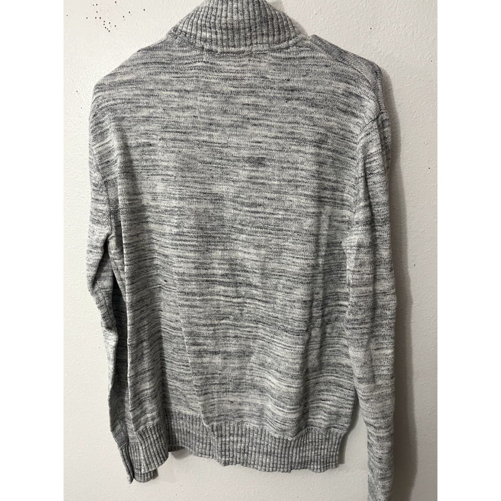 H&M LOGG by H&M Mens Gray High Neck Long Sleeve Pullover 1/4 Zip Sweater M Casual Top Size US M / EU 48-50 / 2 - 2 Thumbnail