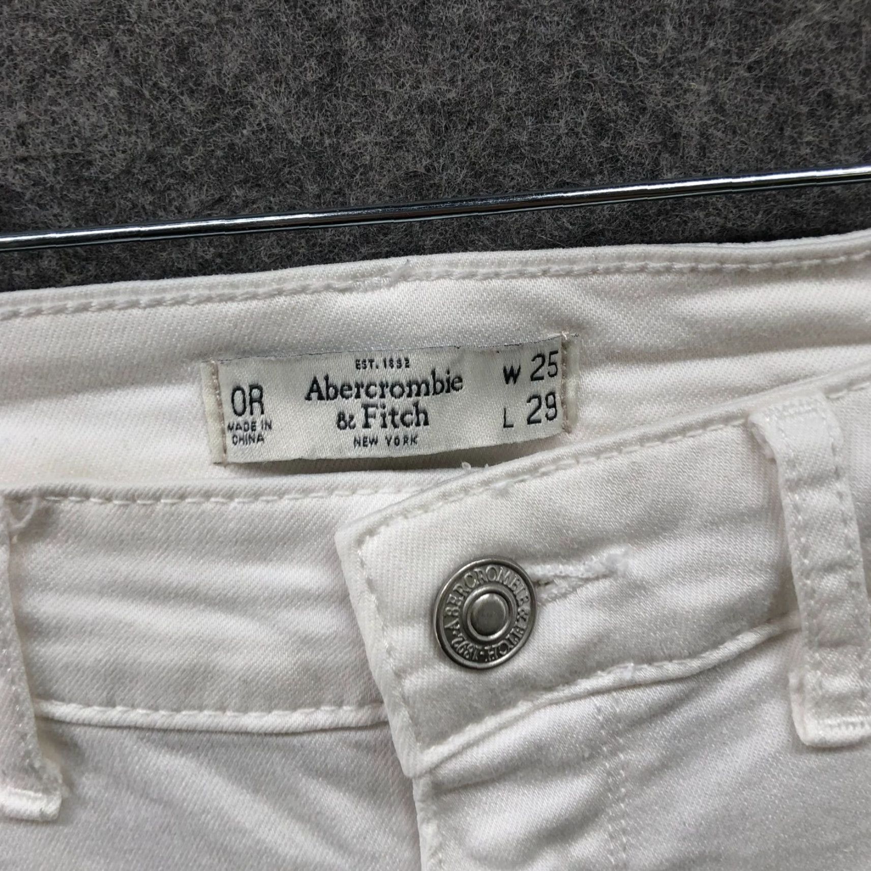 Abercrombie & Fitch Abercrombie & Fitch White Skinny Jeans Womens 0R 25x29 Stretch Low Rise Denim Jeans Size 25" / US 0 / IT 36 - 5 Thumbnail