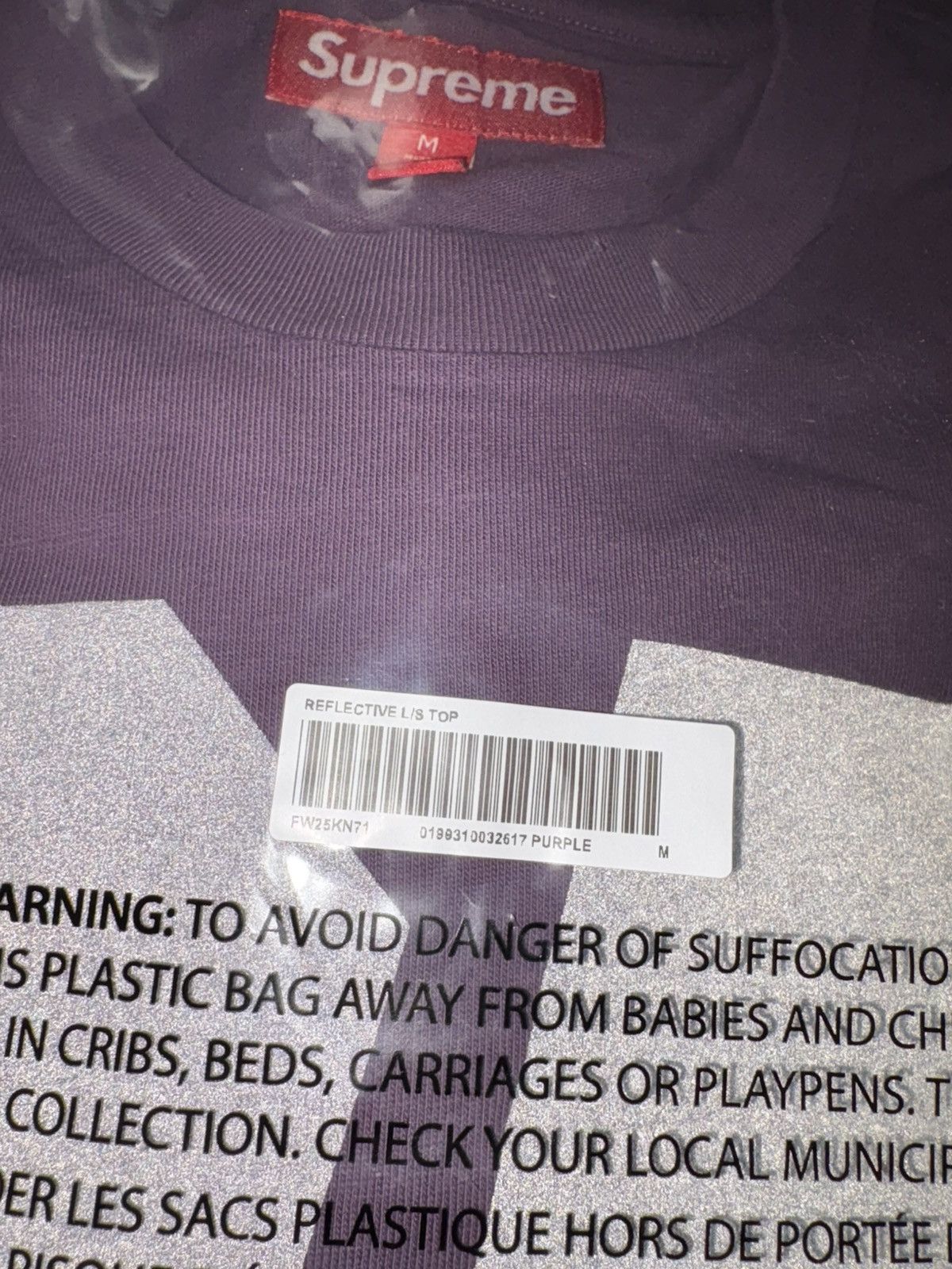 Supreme Supreme 3M Reflective Long Sleeve Top Size US M / EU 48-50 / 2 - 7 Thumbnail