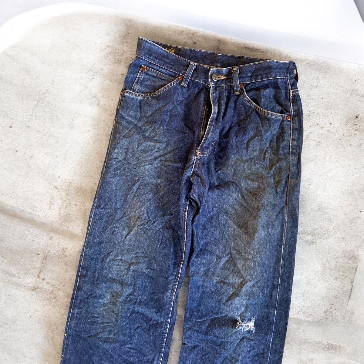 If Six Was Nine Distressed Mr Lee Rider GRIPPER ZIPPER Size US 30 / EU 46 - 2 Thumbnail