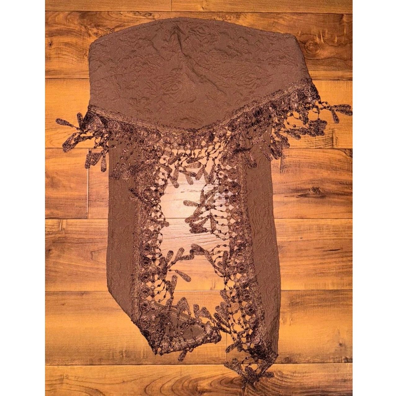 Shein Brown Lace Tie-Back Womens Crop Top Shein Size Large Y2K Size L / US 10 / IT 46 - 1 Thumbnail