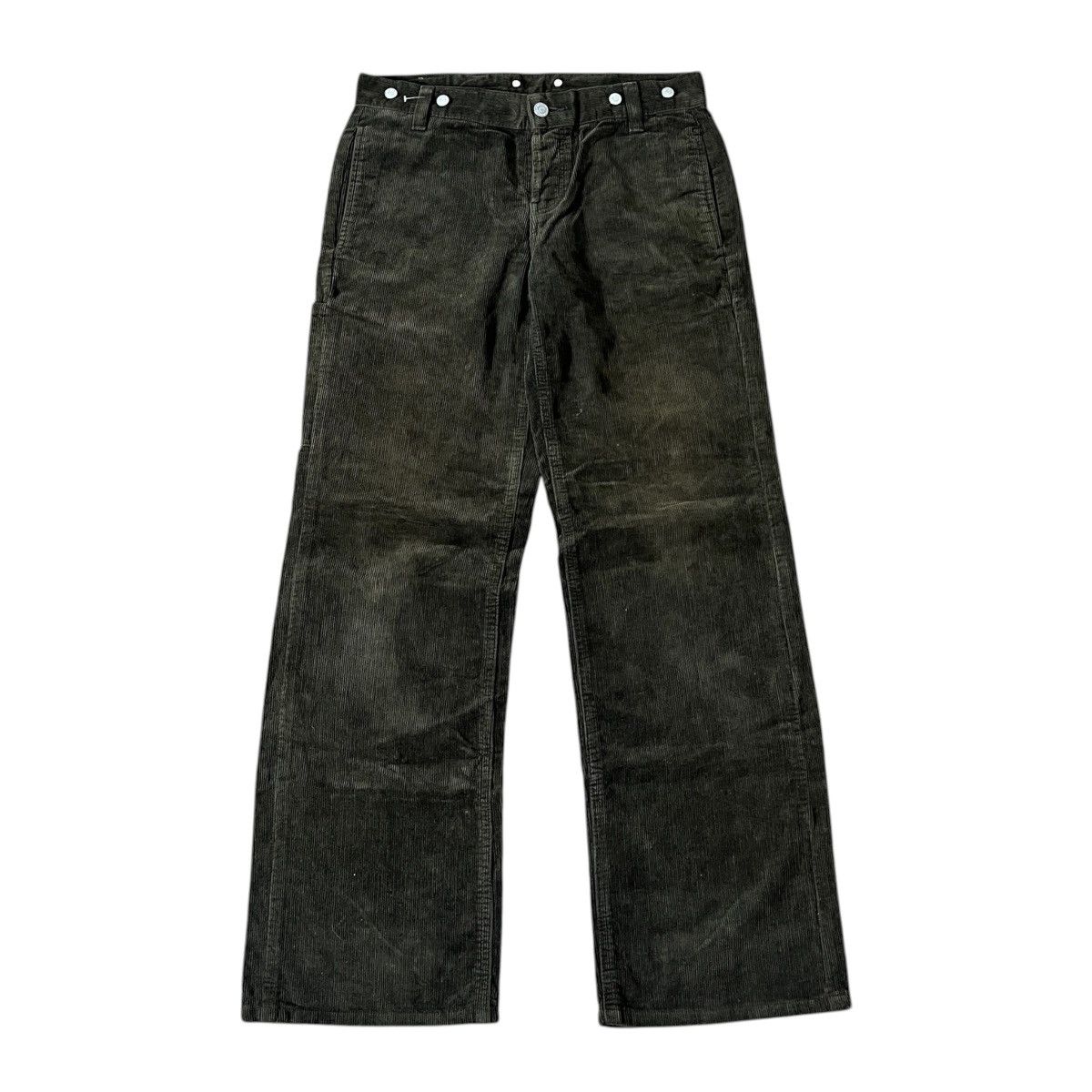 Margaret Howell Edwin x Margaret Howell Green Carduroy Pant Buckel Back Lgb Size US 29 - 2 Thumbnail