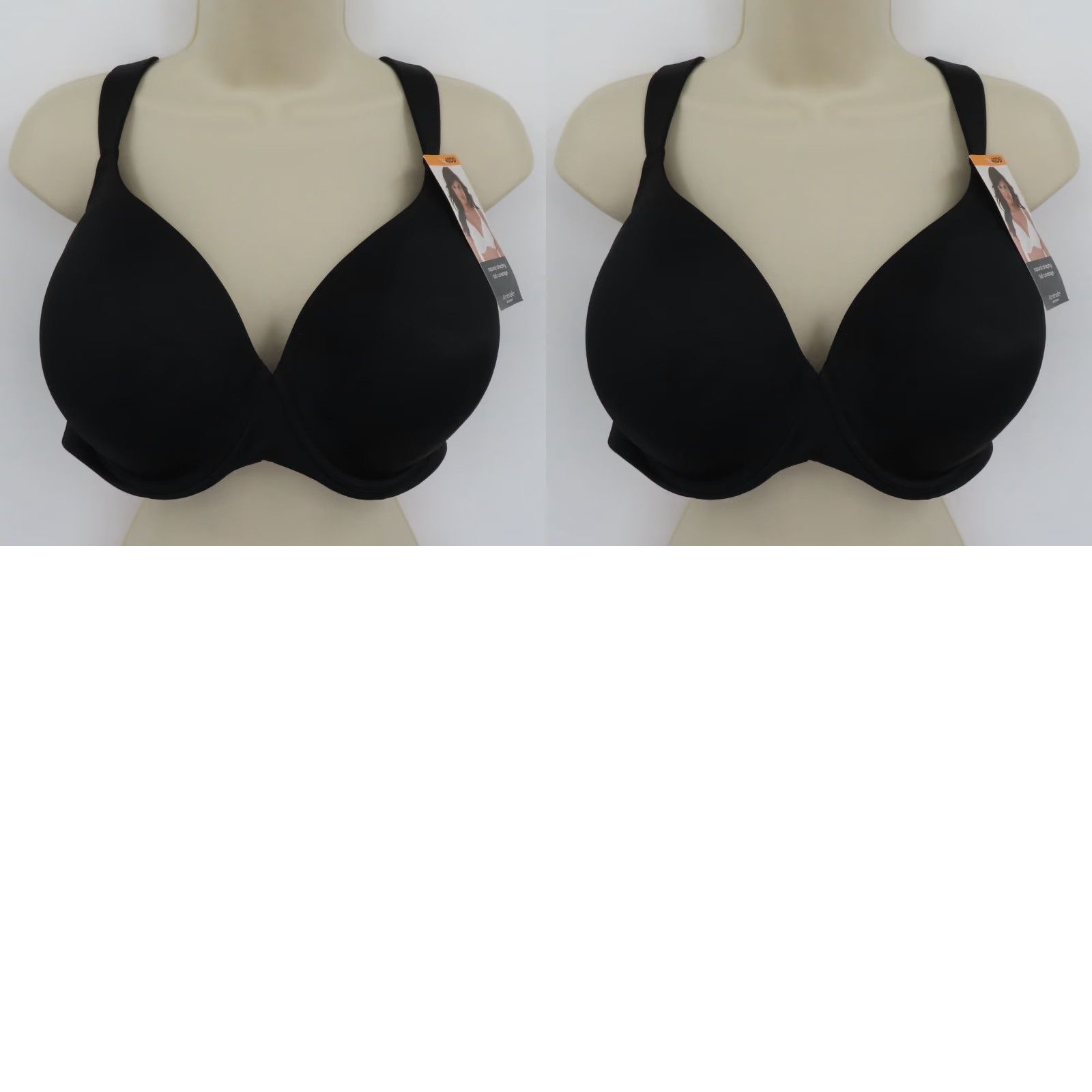 Vintage Ambrielle Bra Solid Black Underwire Lined Wide Strap 42DD Plus Size Women NEW Size ONE SIZE - 9 Thumbnail