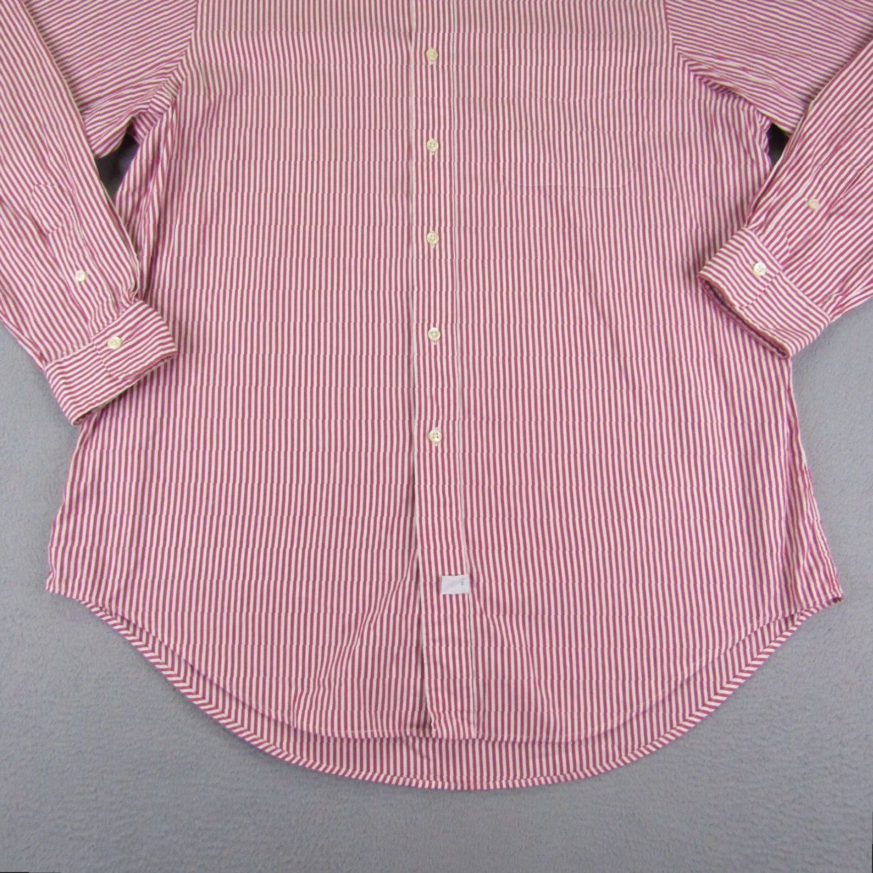 Ralph Lauren VINTAGE Ralph Lauren Shirt Mens L Red White Stripes Button-Up Casual 16.5 Pattern Striped Size US L / EU 52-54 / 3 - 4 Thumbnail