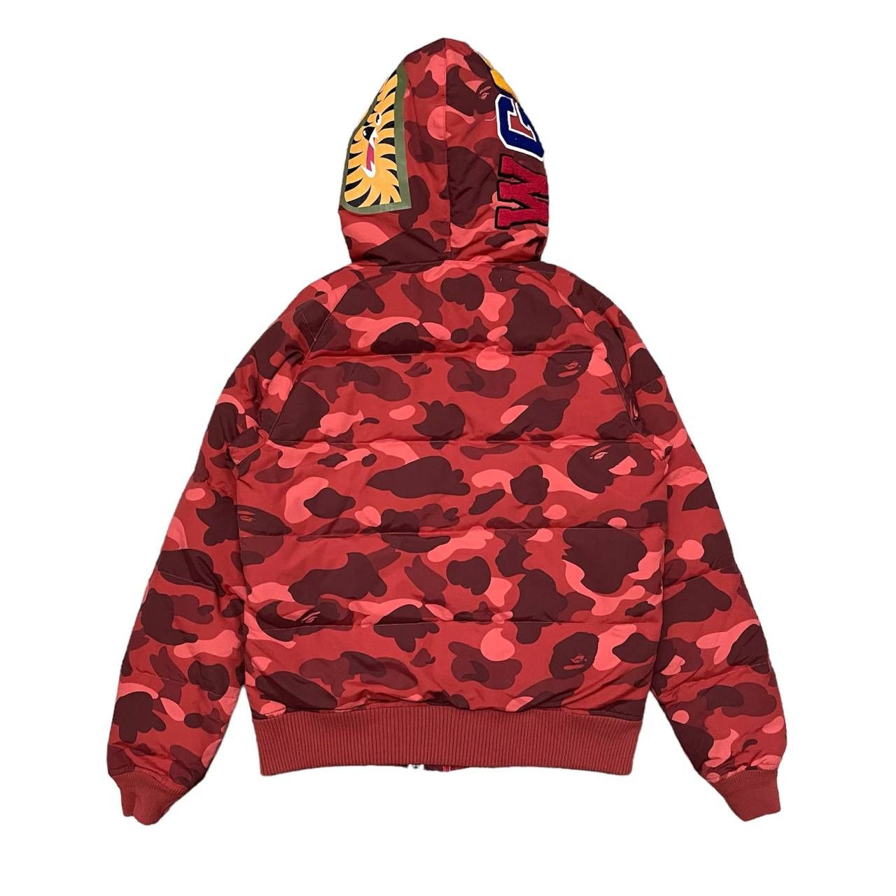 Color camo shark hoodie down jacket hotsell