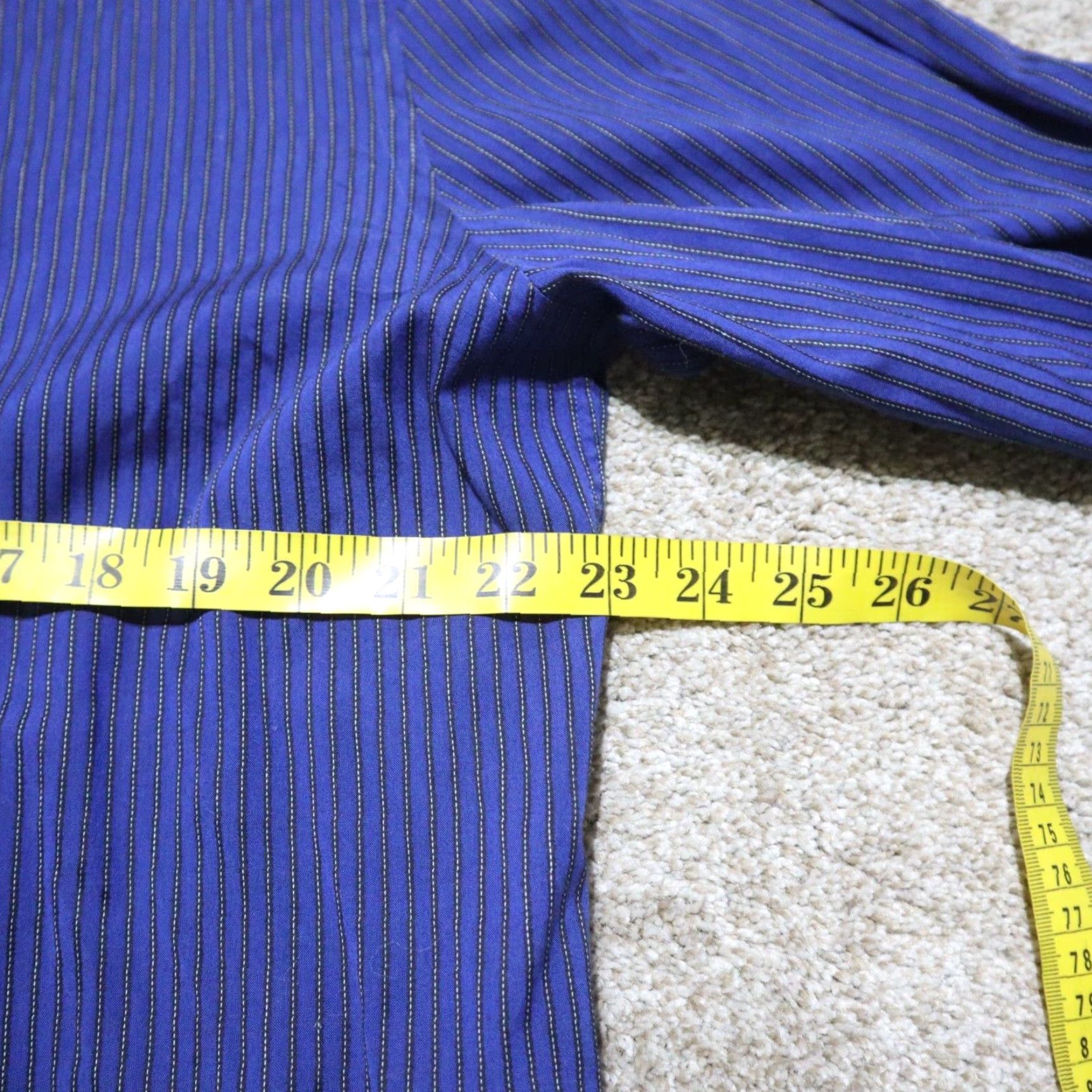 Express Express Shirt Striped Long Sleeve Button-Down 16.5 Blue 16.5 Mens Regular Shirt Size US L / EU 52-54 / 3 - 5 Thumbnail