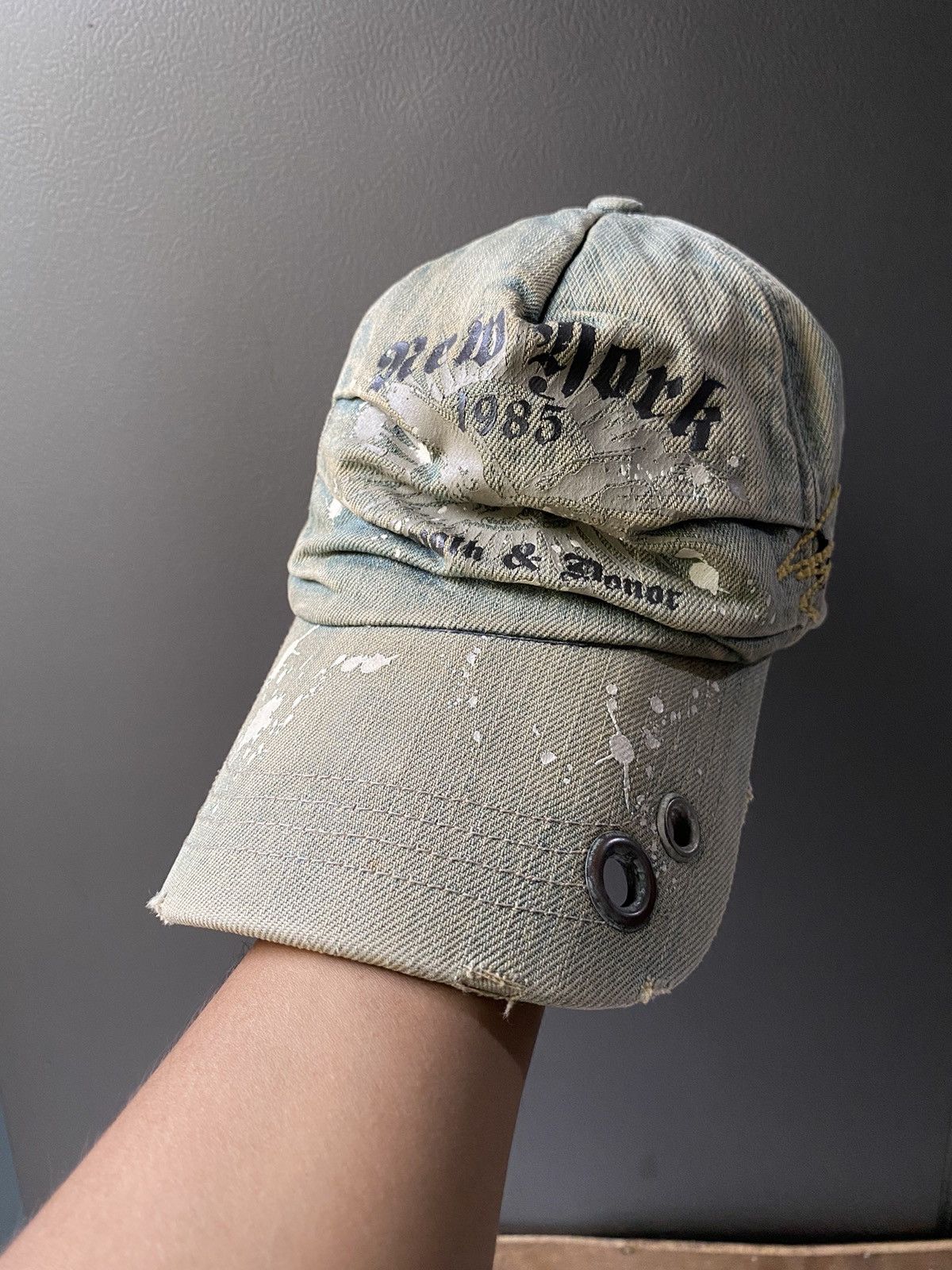 If Six Was Nine × Japanese Brand × Le Grande Bleu (L.G.B.) Vintage ripped painter stone wash cap punks hat Size ONE SIZE - 1 Thumbnail