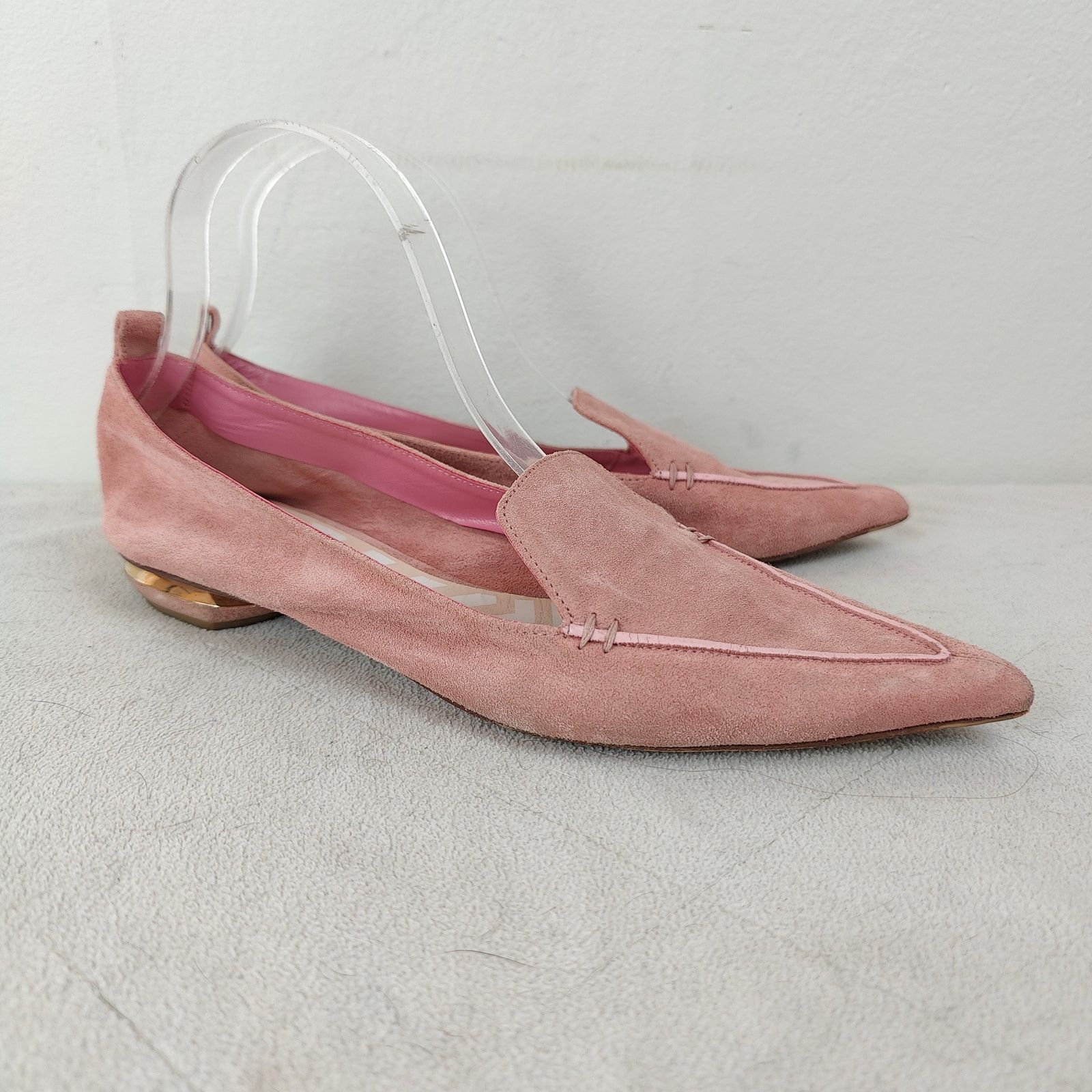 Other Nicholas Kirkwood Pink Suede Flats 40.5 10.5 Pointed Toe Size US 10.5 / IT 40.5 - 1 Thumbnail