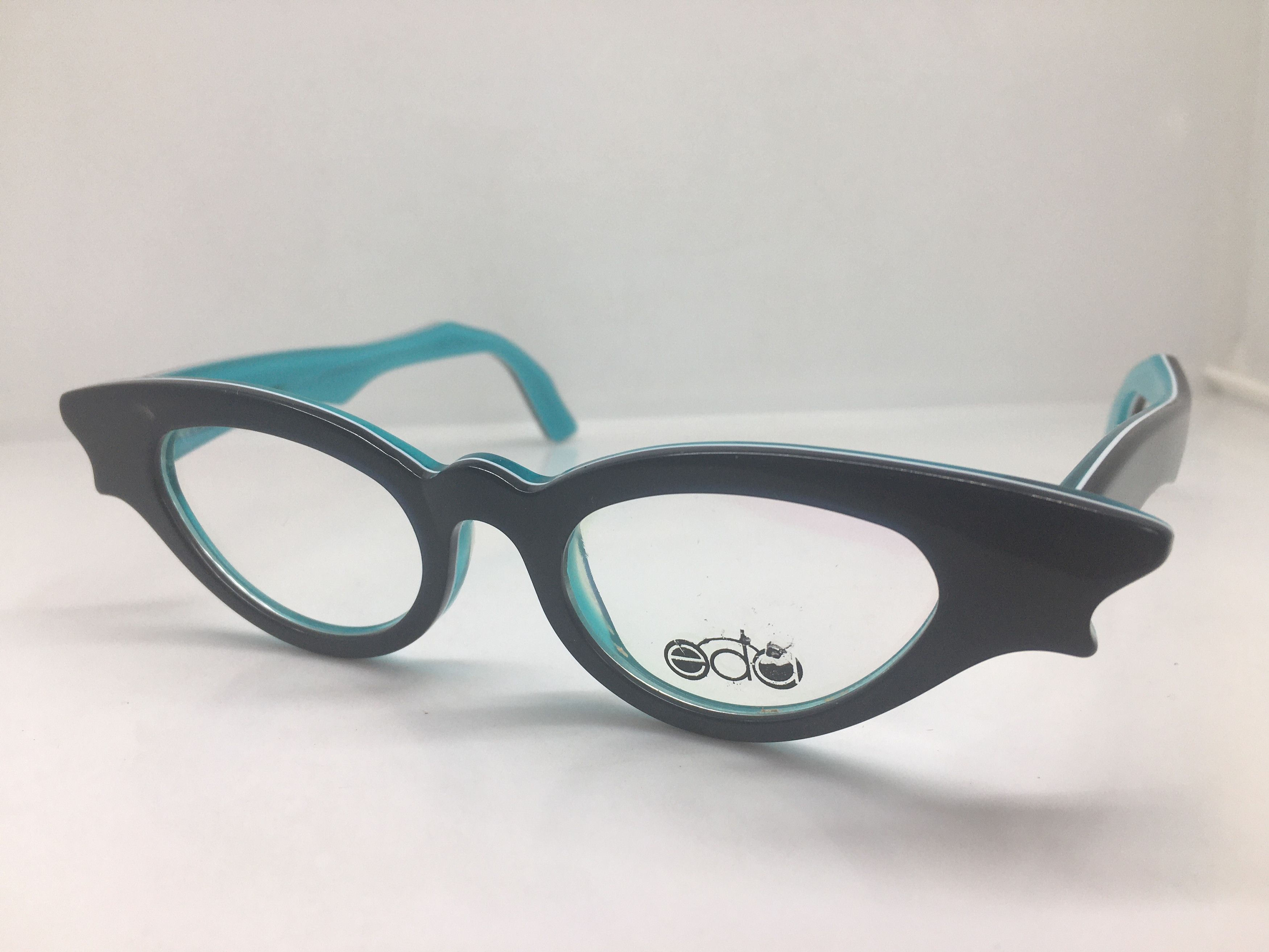 Other eda Black Blue Cateye Eyeglasses Frame Diva Girls Size ONE SIZE - 3 Thumbnail