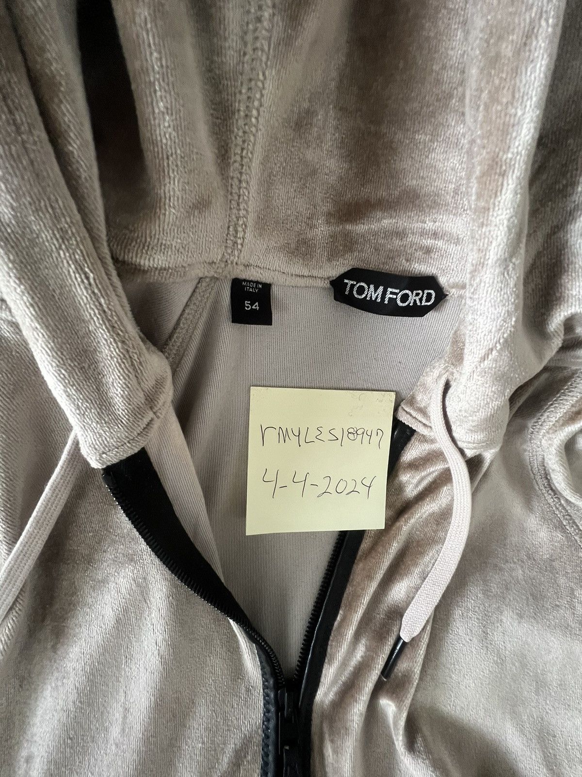 image of Tom Ford Velour Hooded Sweater in Brown, Men's (Size Large)