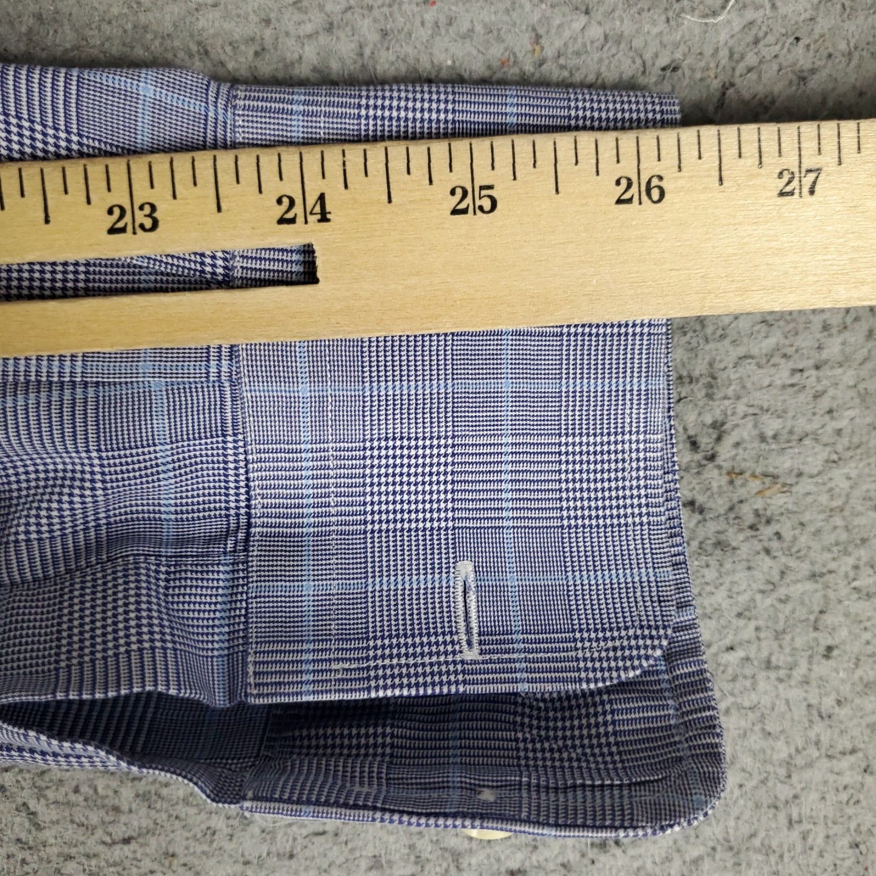 David Donahue David Donahue Dress Shirt Mens Size 16 Blue Plaid Long Sleeve Button Up Size 42R - 6 Thumbnail