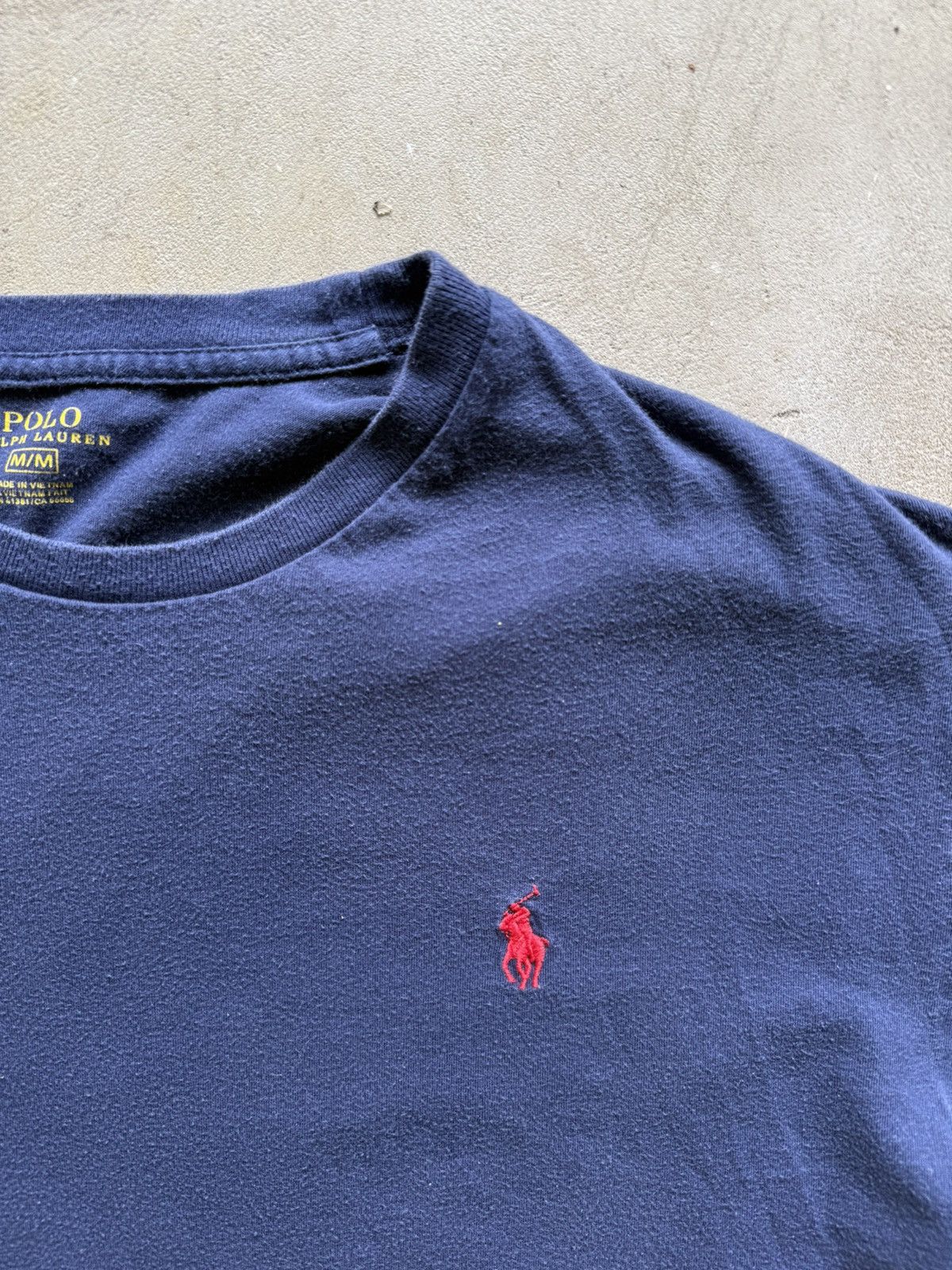 Polo Ralph Lauren Polo Ralph Lauren Single Stitch Boxy Faded Navy Shirt Size US M / EU 48-50 / 2 - 2 Thumbnail