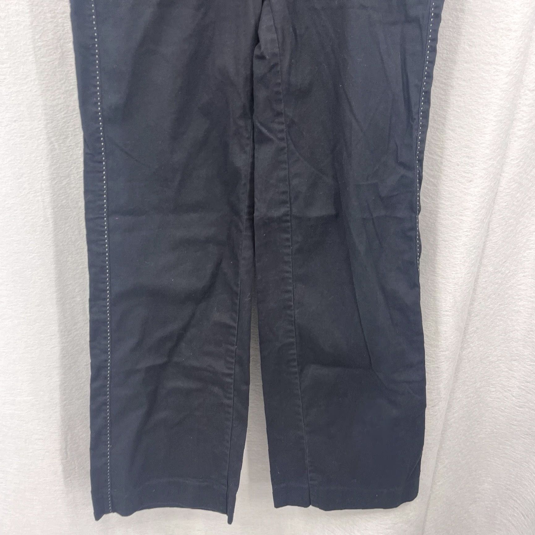 Anthropologie VINTAGE Anthropologie Elevenses Wide Leg Pants Womens 0 Black Twill Business y2k Retro Size 25" / US 0 / IT 36 - 6 Thumbnail