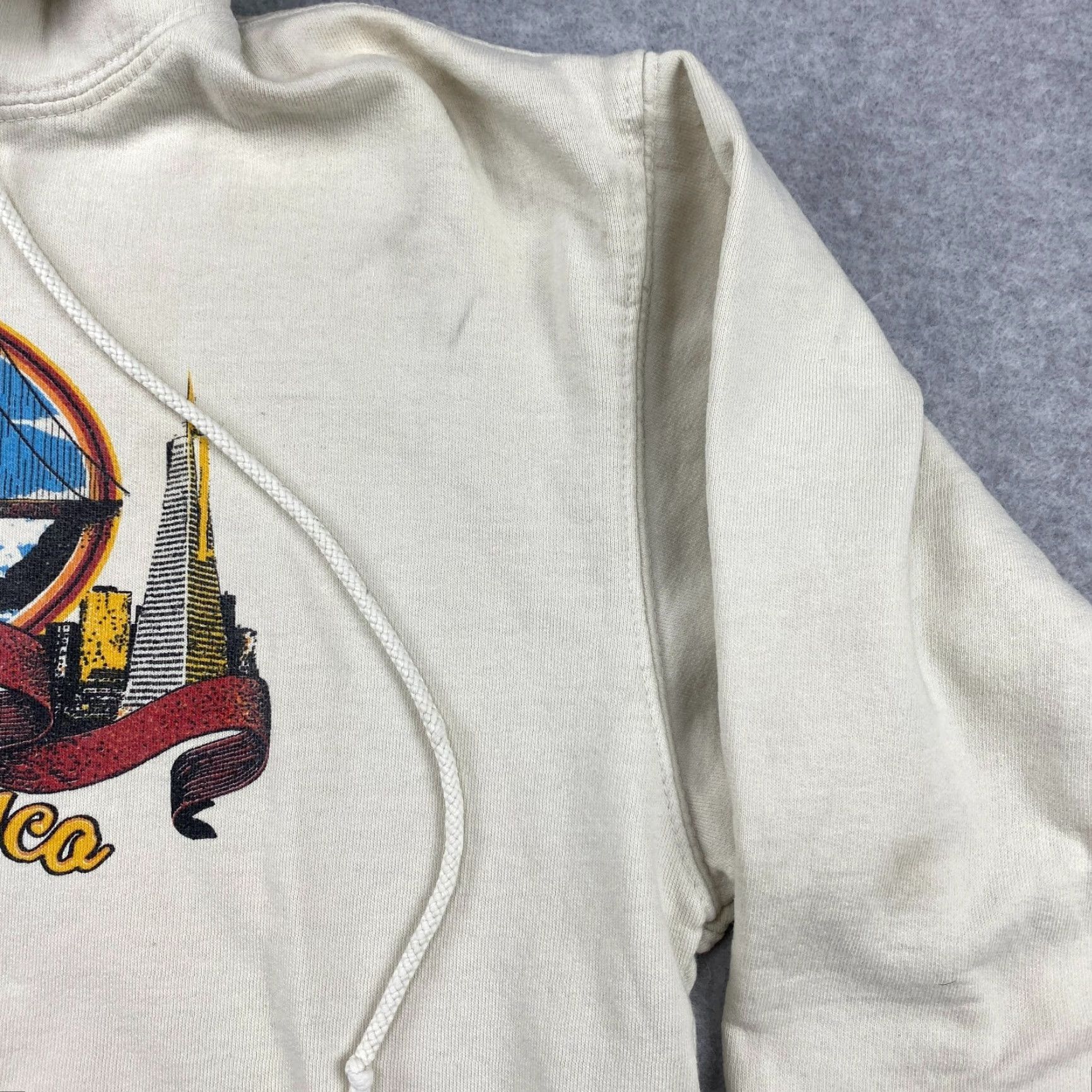 Vintage VINTAGE John Galt California Hoodie Mens L Beige Pullover Fleece Logo Pockets Long Sleeve Sportswear 90s California SF Graphic Size US L / EU 52-54 / 3 - 7 Thumbnail