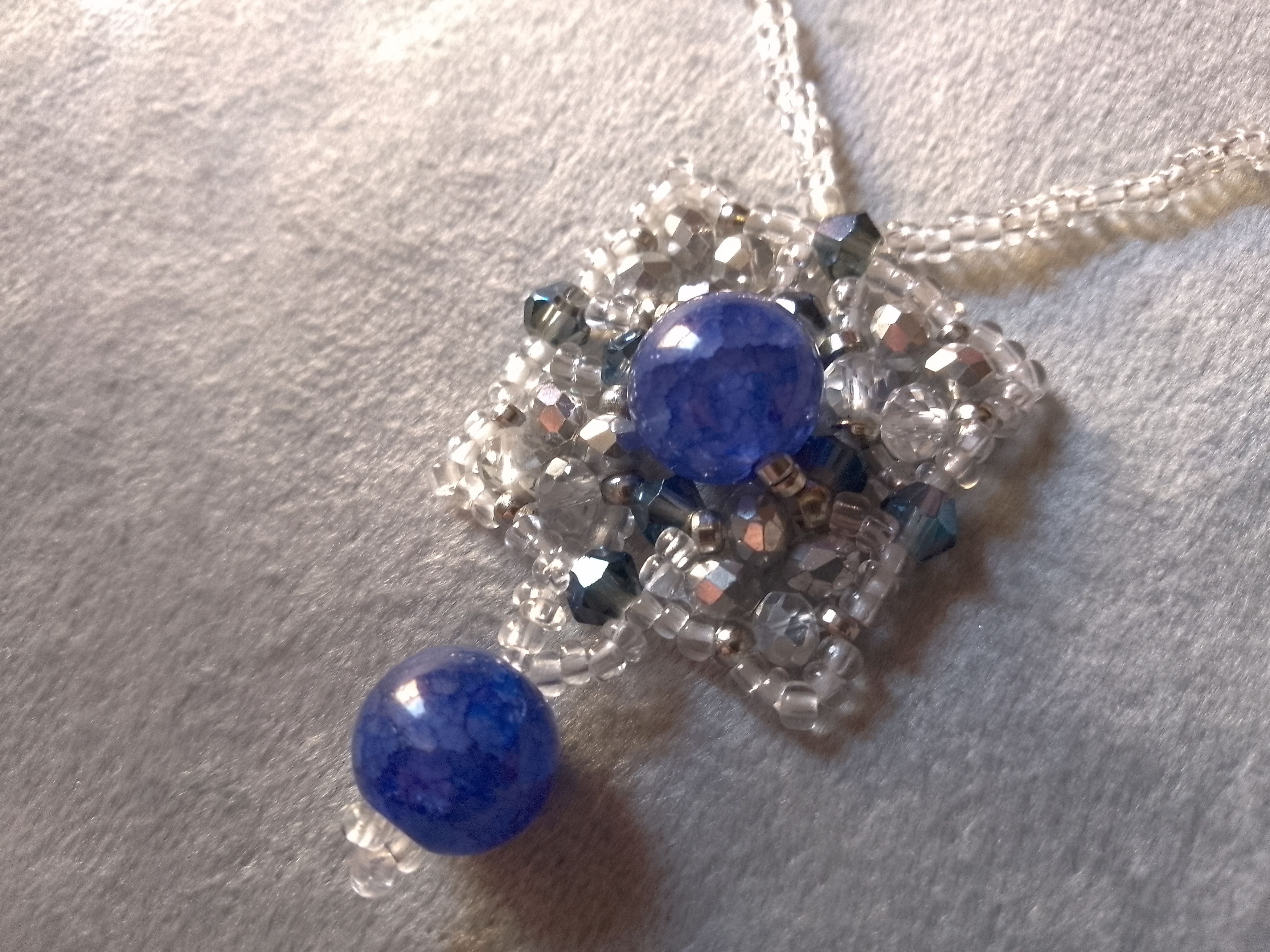 Handmade Necklace with pendant Blue Sodalite natural gemstones Size ONE SIZE - 3 Thumbnail