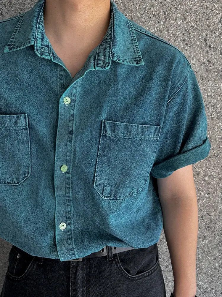 Jean Blue Short Sleeve Jean Shirt Size US M / EU 48-50 / 2 - 4 Thumbnail