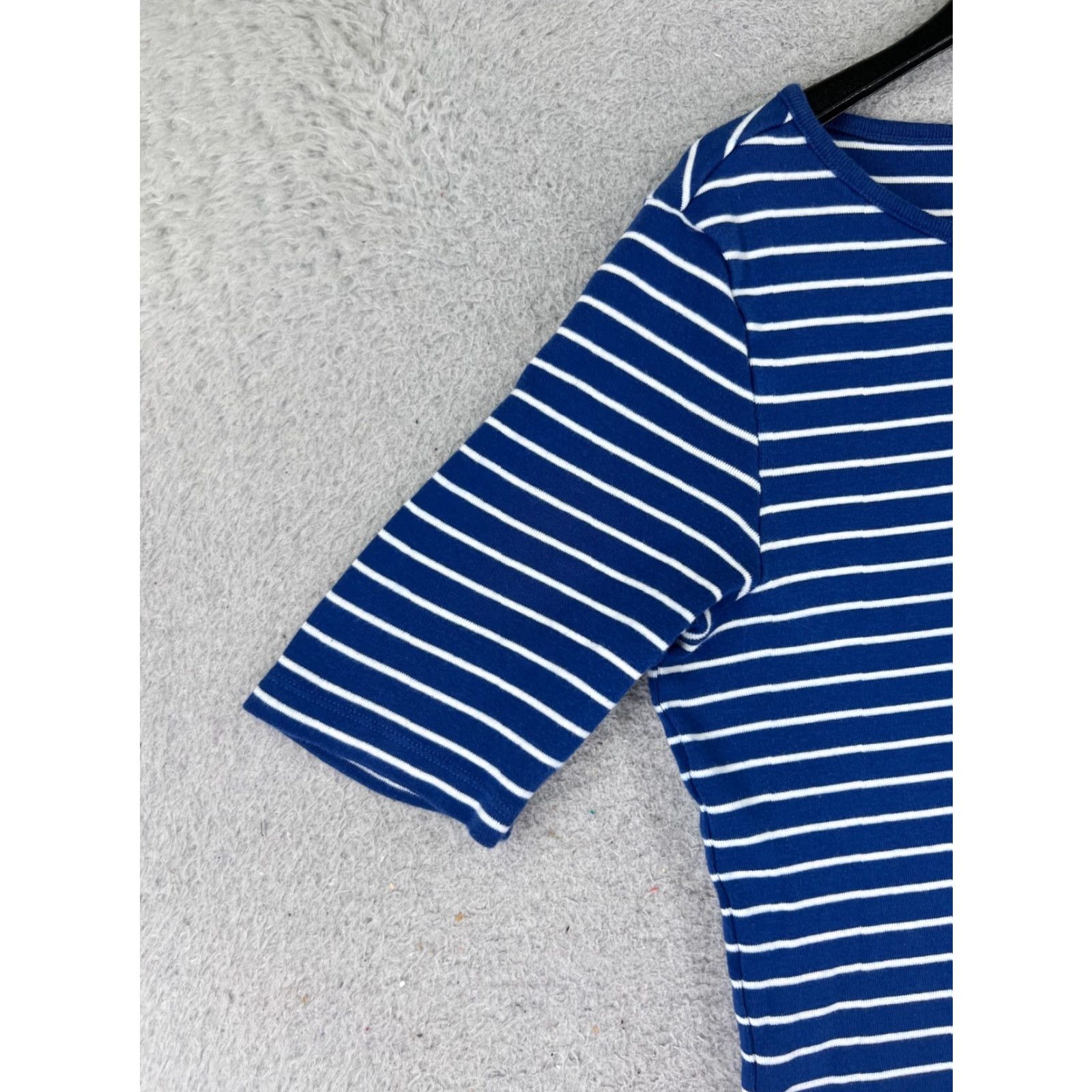 Tommy Hilfiger VINTAGE Tommy Hilfiger Shirt Women Medium Striped Cotton Short Sleeve Logo Casual Fashion Size M / US 6-8 / IT 42-44 - 3 Thumbnail