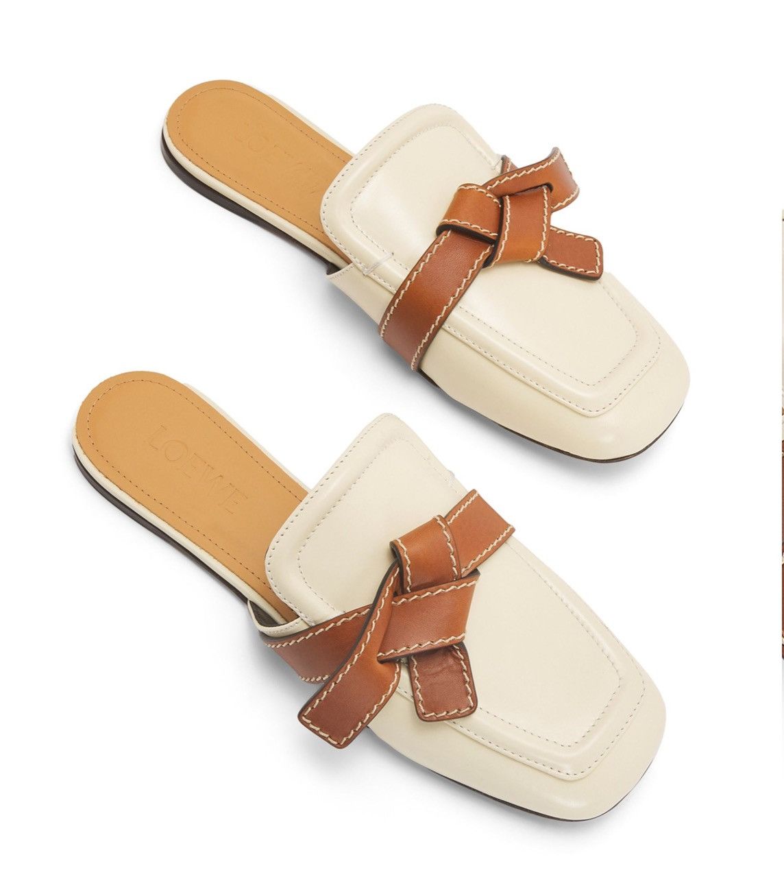 image of Loewe Leather Gate Mule Shoess Shoes in White, Women's (Size 7)