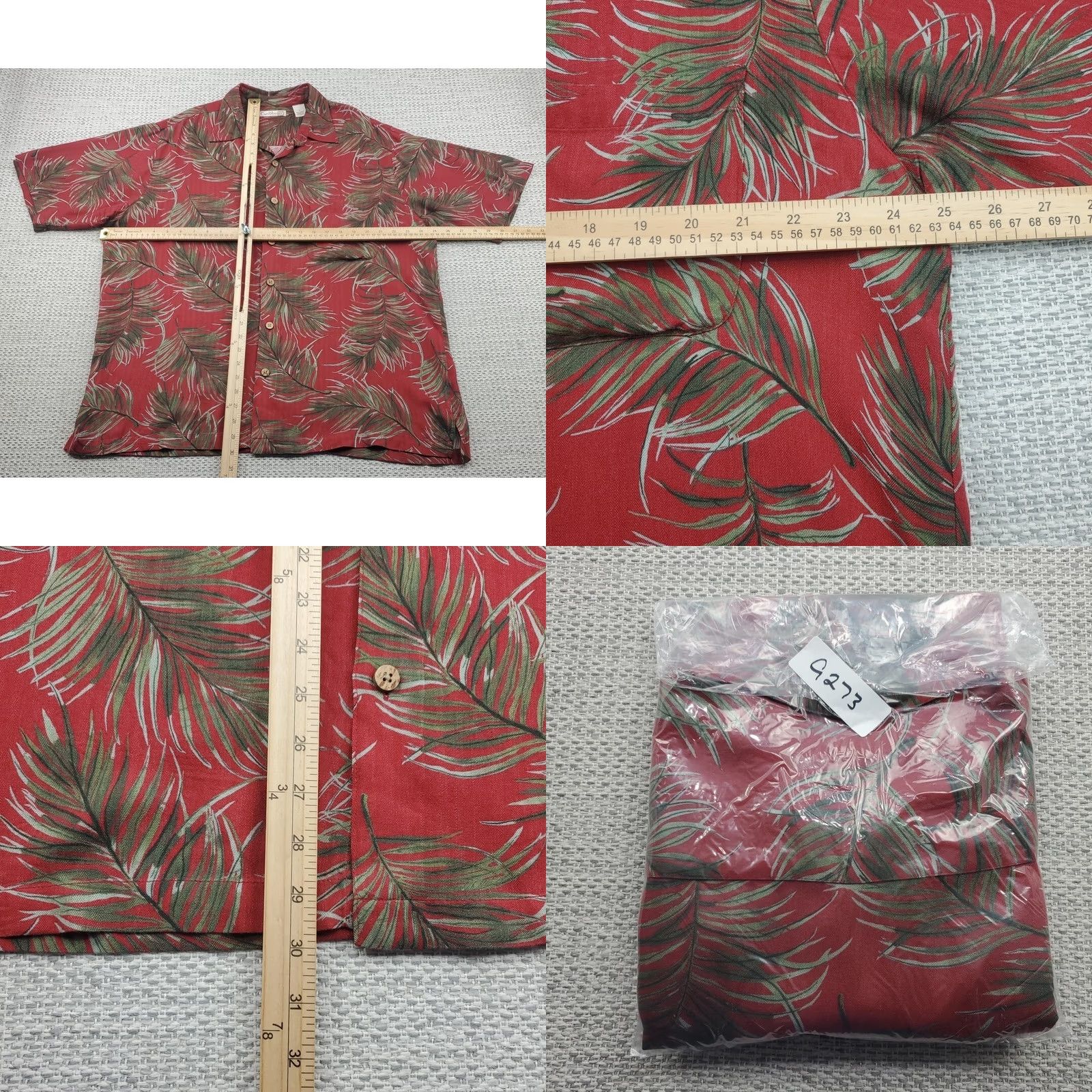 ALOHAS Caribbean Hawaiian Shirt Mens L Button-Up Short Sleeve Floral Aloha Shirt Size US L / EU 52-54 / 3 - 8 Thumbnail