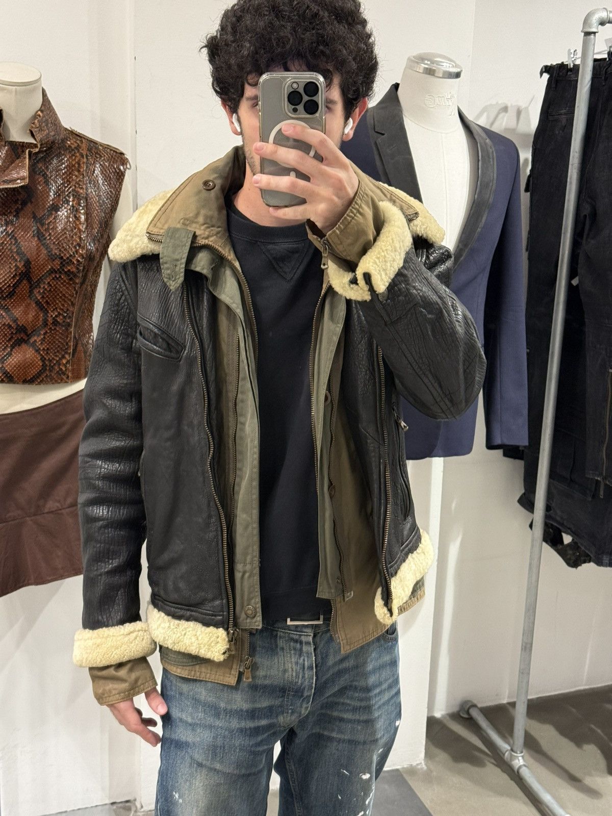 Dolce & Gabbana A/W2005 DOLCE & GABBANA HYBRID MILITARY SHEARLING JACKET Size US M / EU 48-50 / 2 - 5 Thumbnail