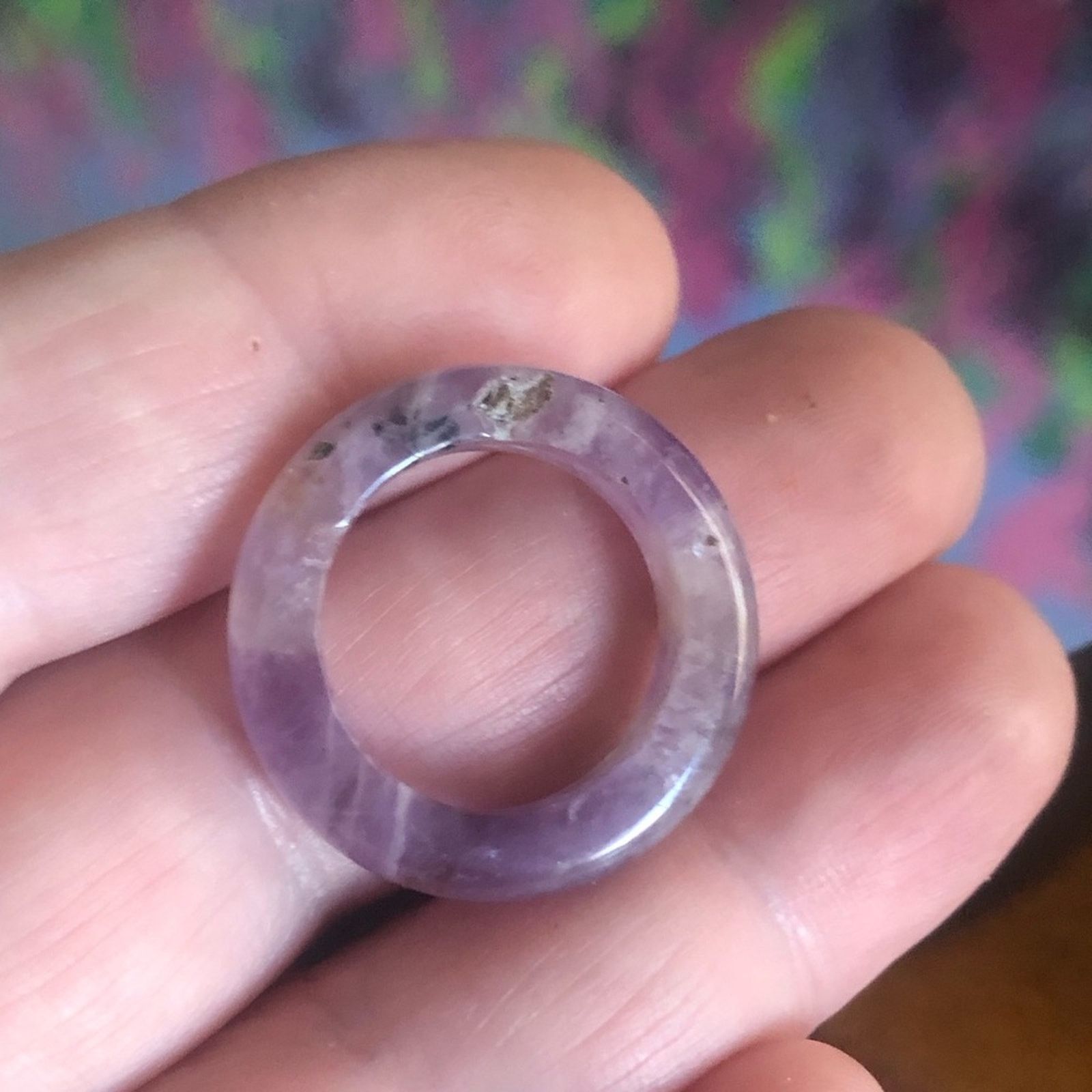 Handmade Handcrafted genuine amethyst stone band ring 6 Size ONE SIZE - 5 Thumbnail