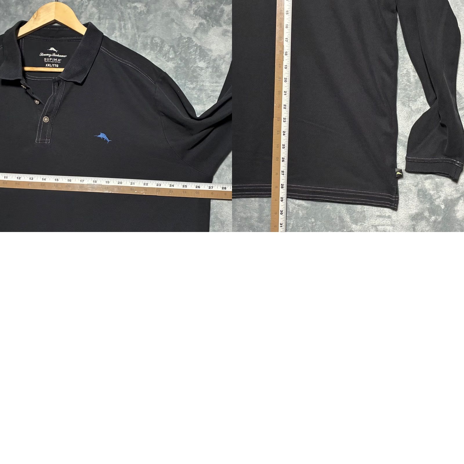 Tommy Bahama Tommy Bahama Polo Shirt Mens XXL Black Long Sleeve Supima Cotton Casual Size US XXL / EU 58 / 5 - 8 Thumbnail