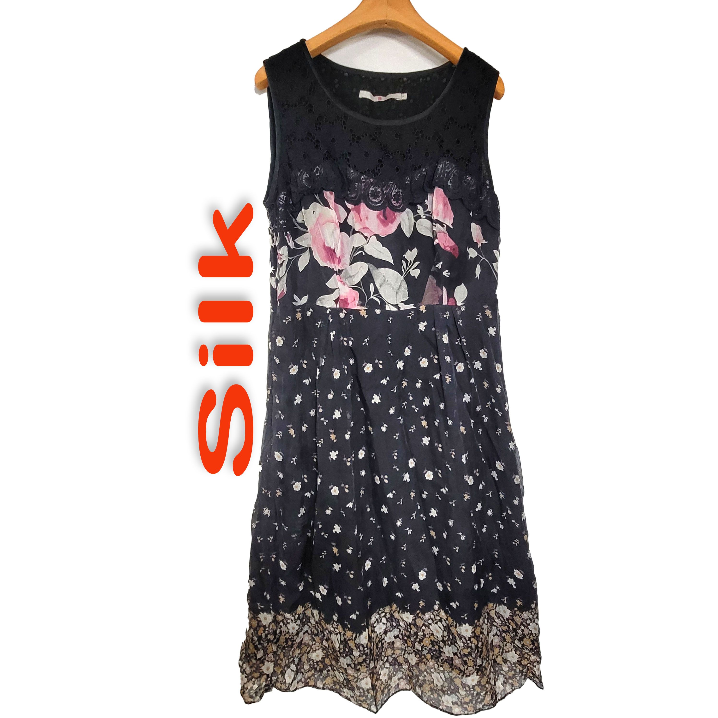 Other Women's Silk Size M Short Sleeve Dress SDJ386 Size M / US 6-8 / IT 42-44 - 1 Thumbnail