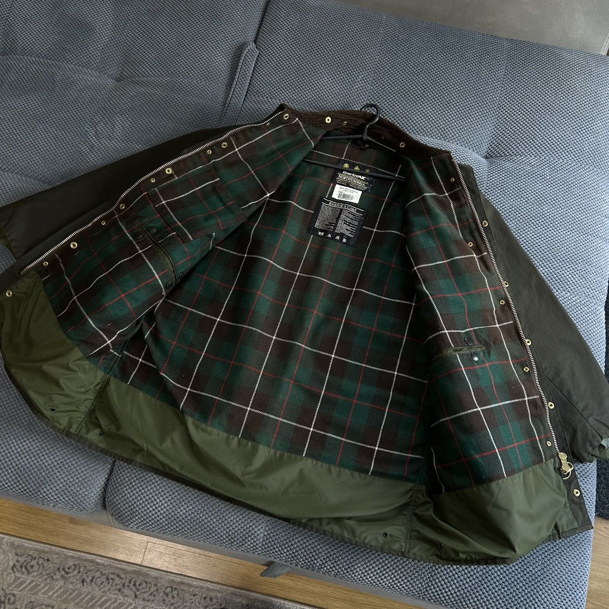 Barbour Barbour Northumbria C46 Vintage Heavy Green Waxed Jacket Size US XXL / EU 58 / 5 - 5 Thumbnail