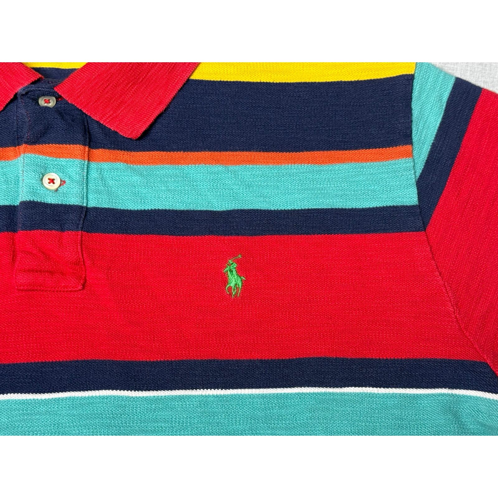 Polo Ralph Lauren Polo Ralph Lauren Striped Slub Knit Polo Shirt XL Size US XL / EU 56 / 4 - 4 Thumbnail