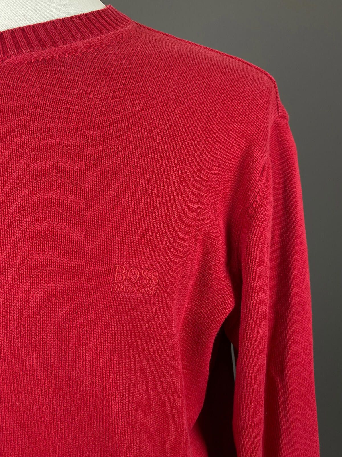 Hugo Boss Men Hugo Boss Red Cotton Long Sleeve Knit Sweater Size 52 Size US M / EU 48-50 / 2 - 2 Thumbnail